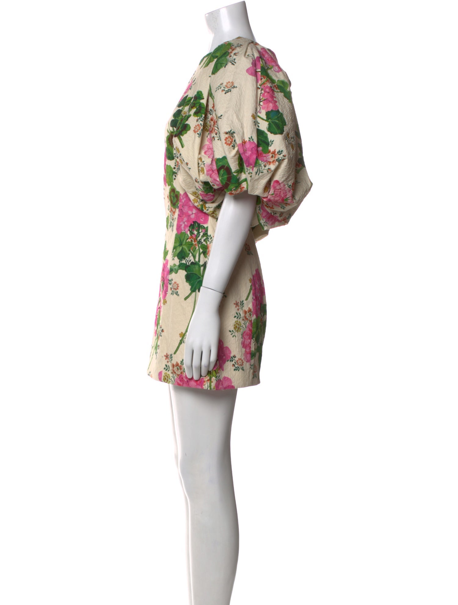 Oscar de la Renta Floral Print Mini Dress