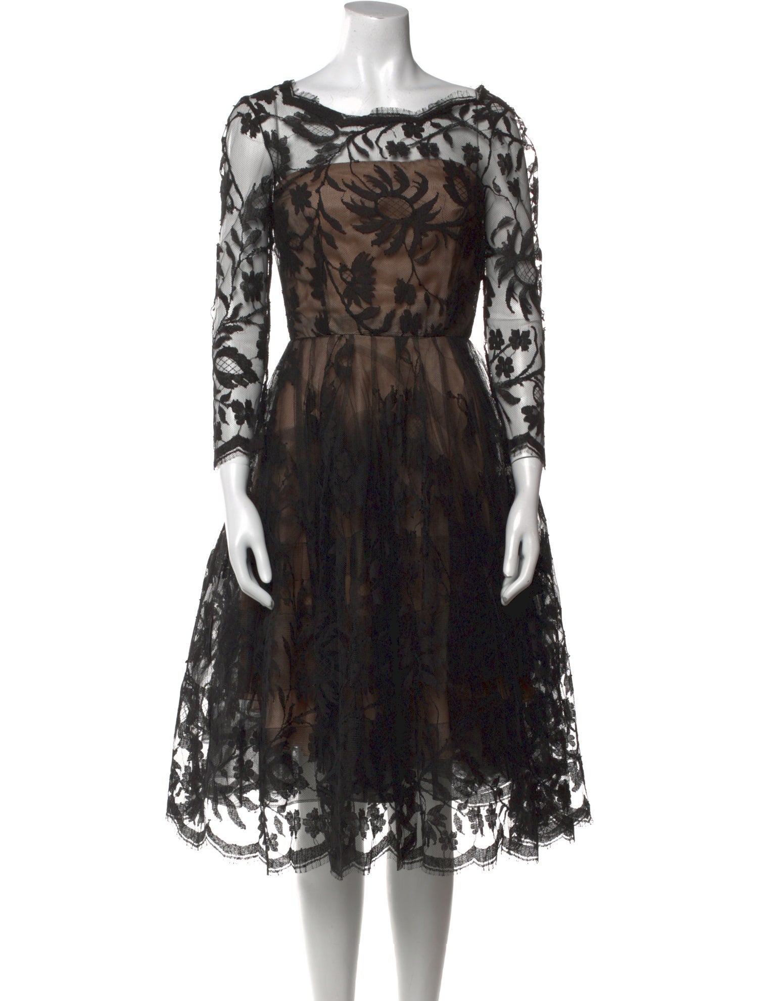 Oscar de la Renta Lace Pattern Mini Dress