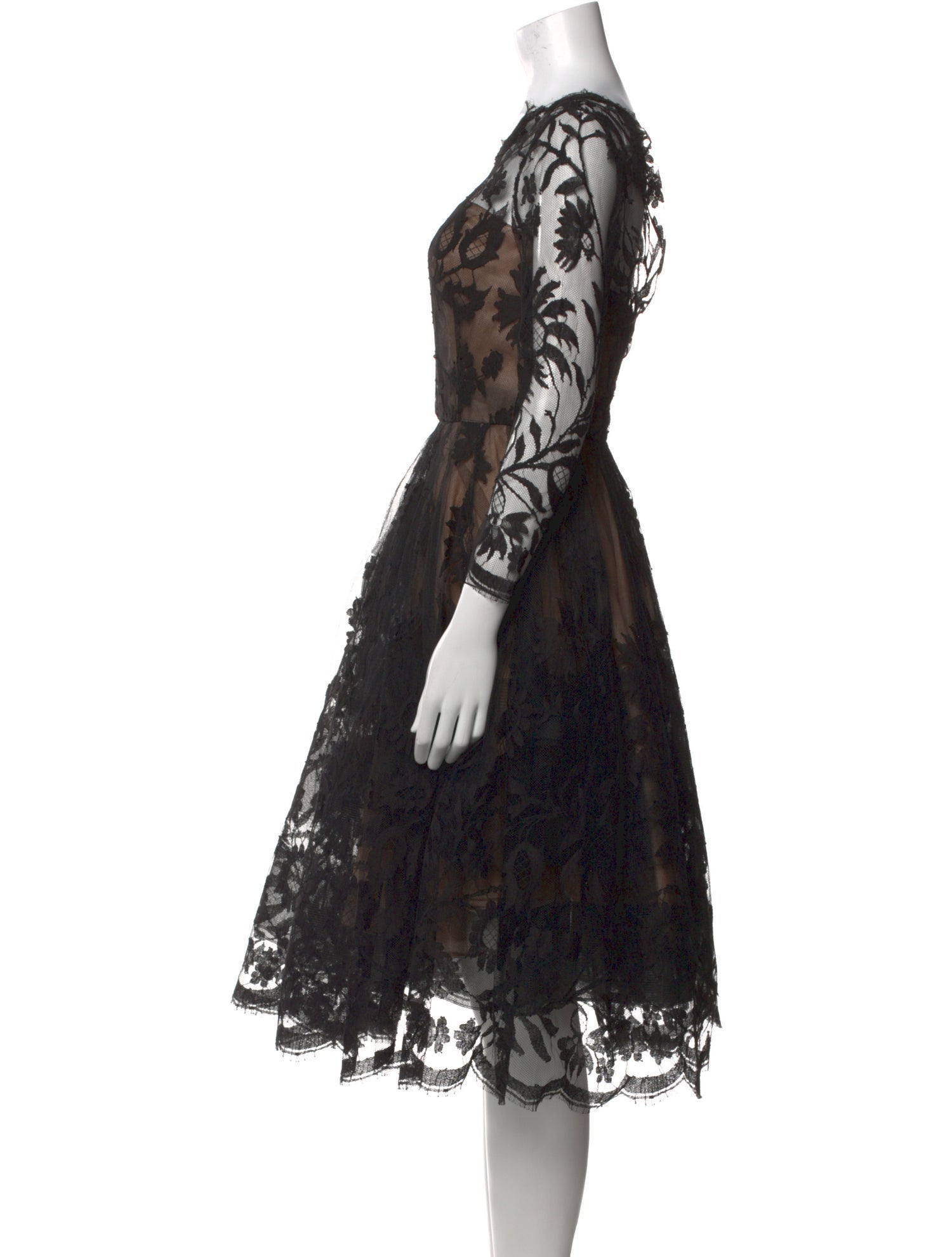 Oscar de la Renta Lace Pattern Mini Dress