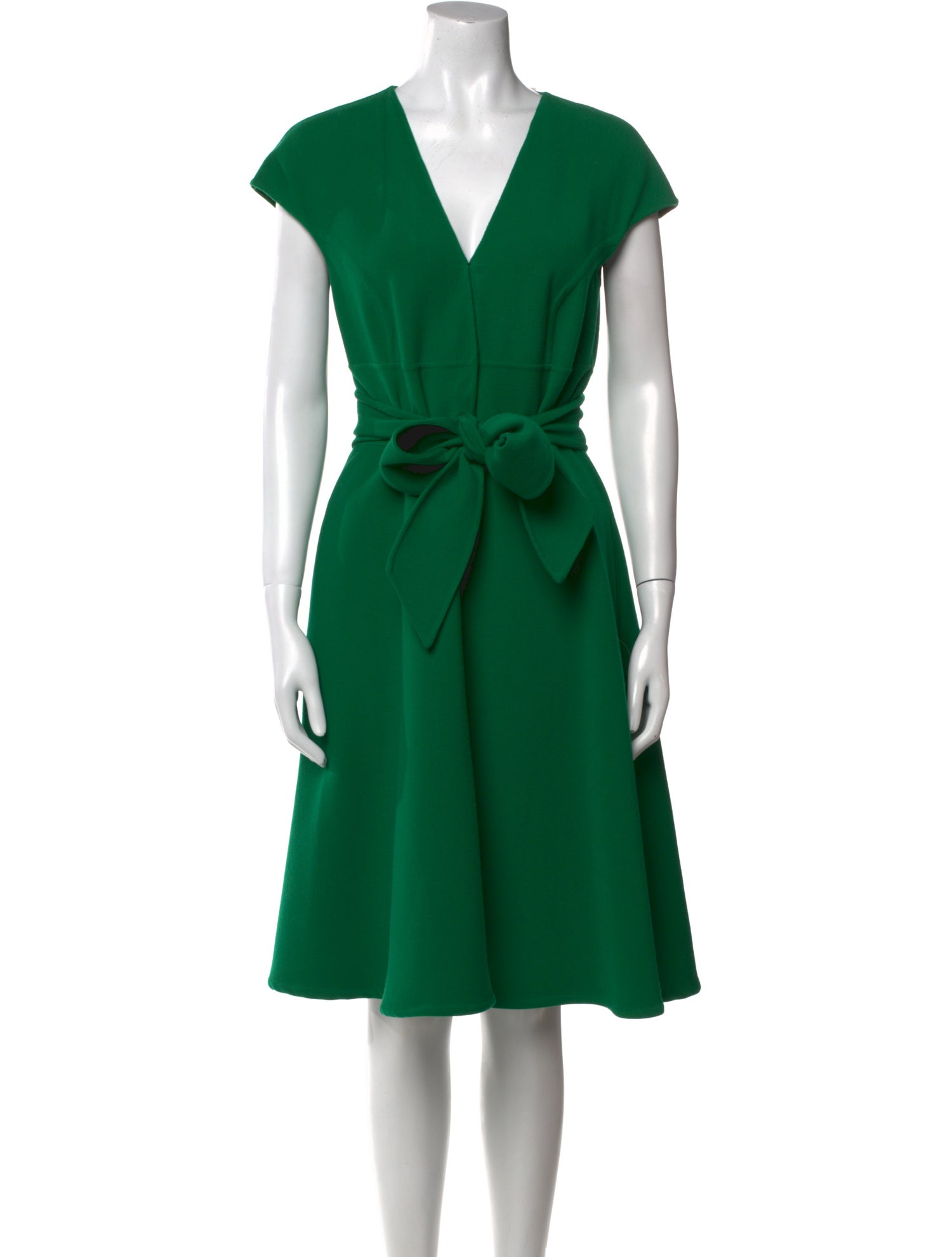 Oscar de la Renta Virgin Wool Midi Length Dress
