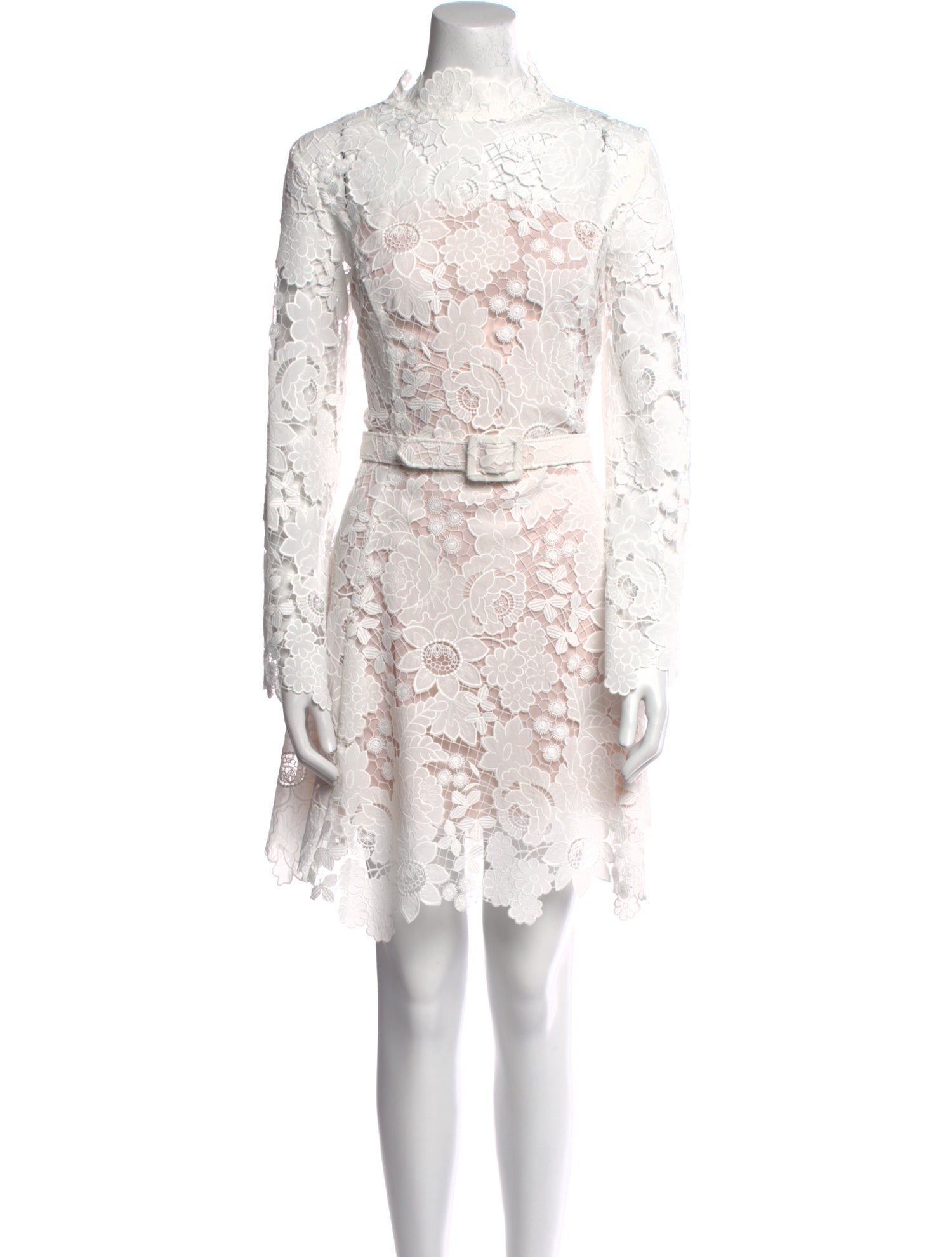 Oscar de la Renta Lace Pattern Mini Dress