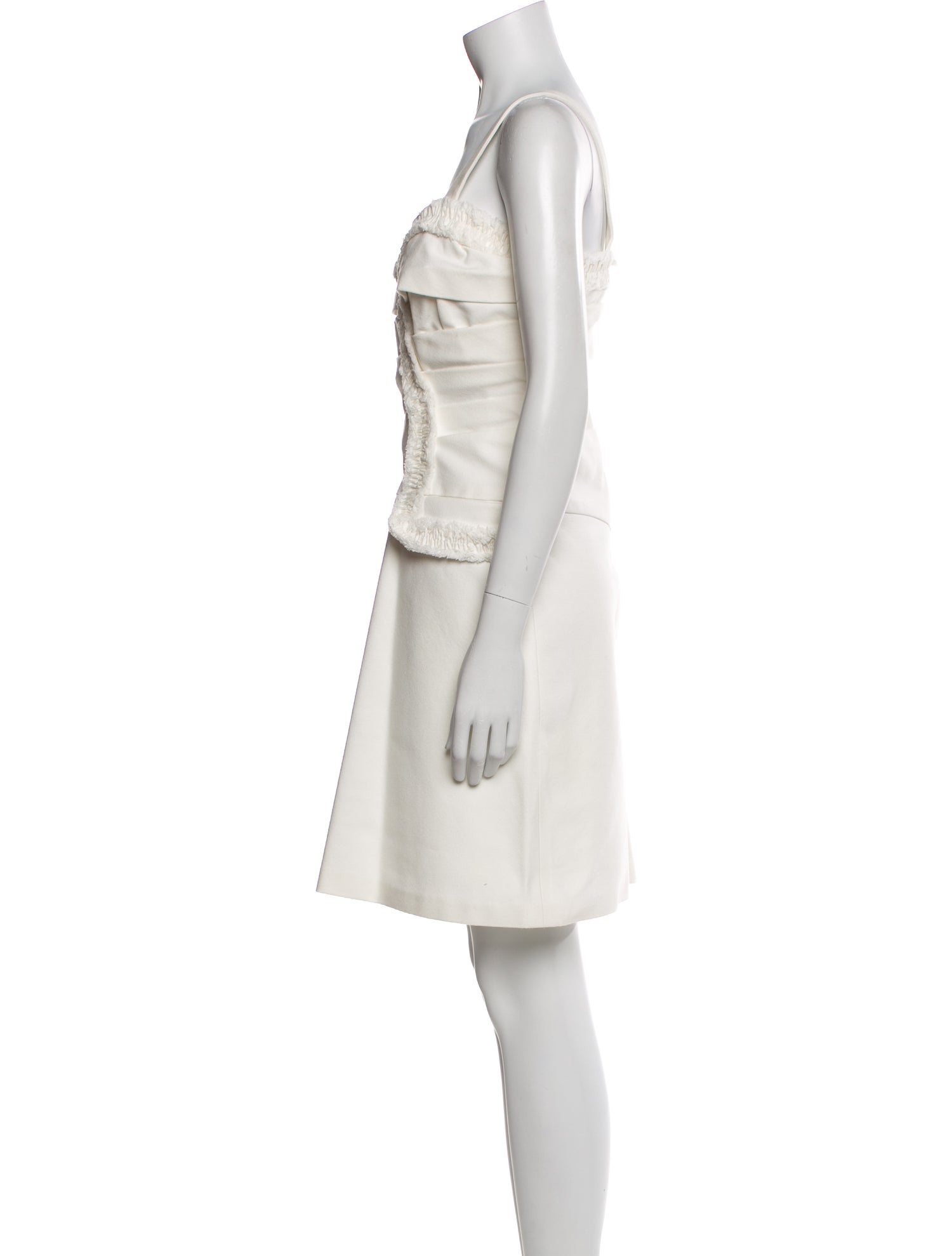 knee length dresses for ladies Strapless Mini Oscar Dress in White | L main image 1