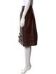 Oscar de la Renta Leather Knee-Length Skirt