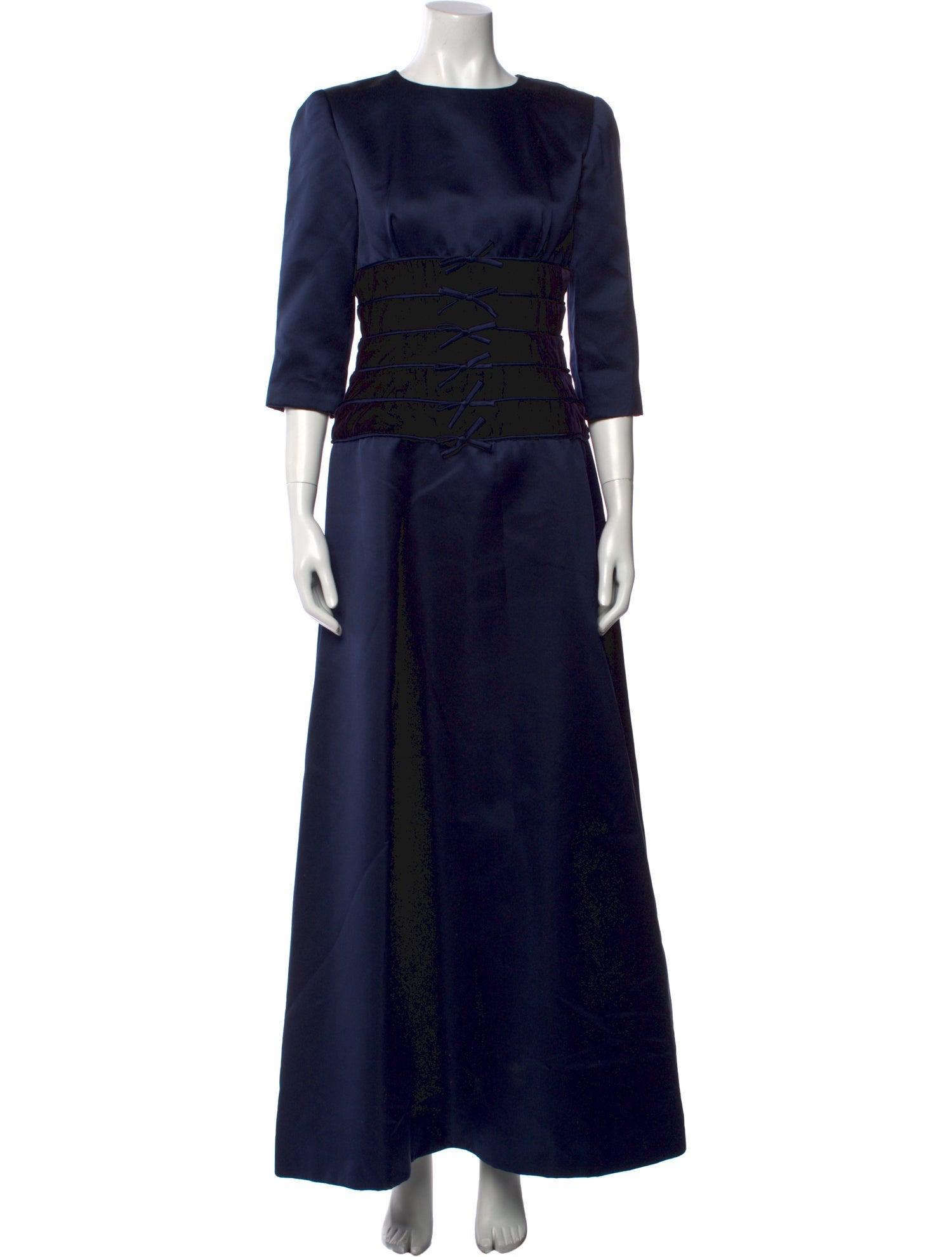 Oscar de la Renta Crew Neck Long Dress