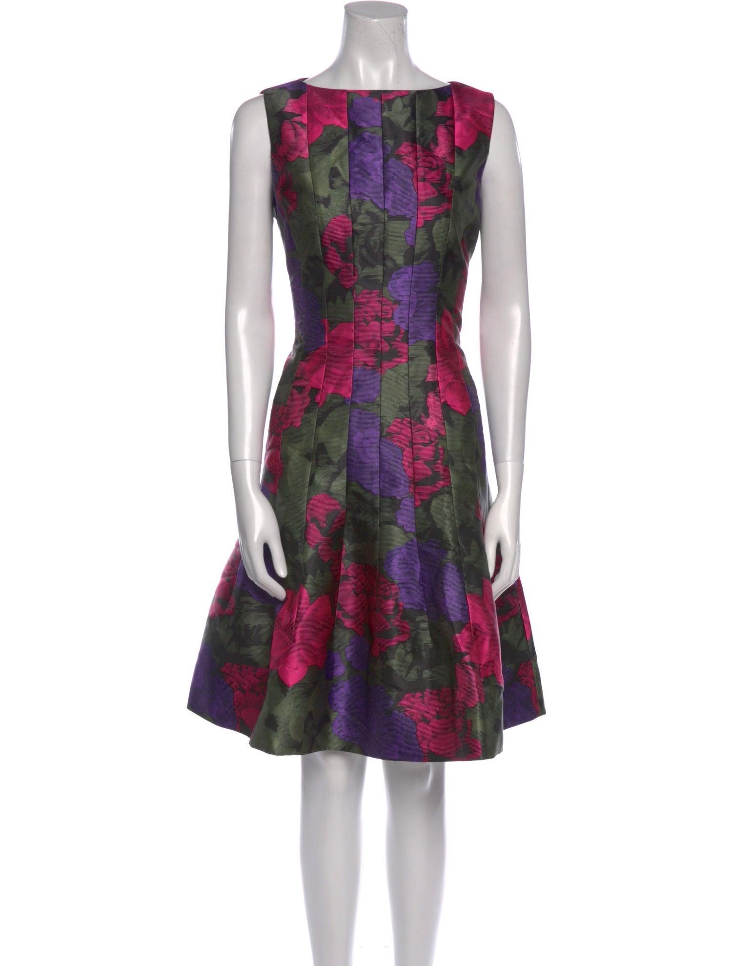 Oscar de la Renta Floral Print Knee-Length Dress