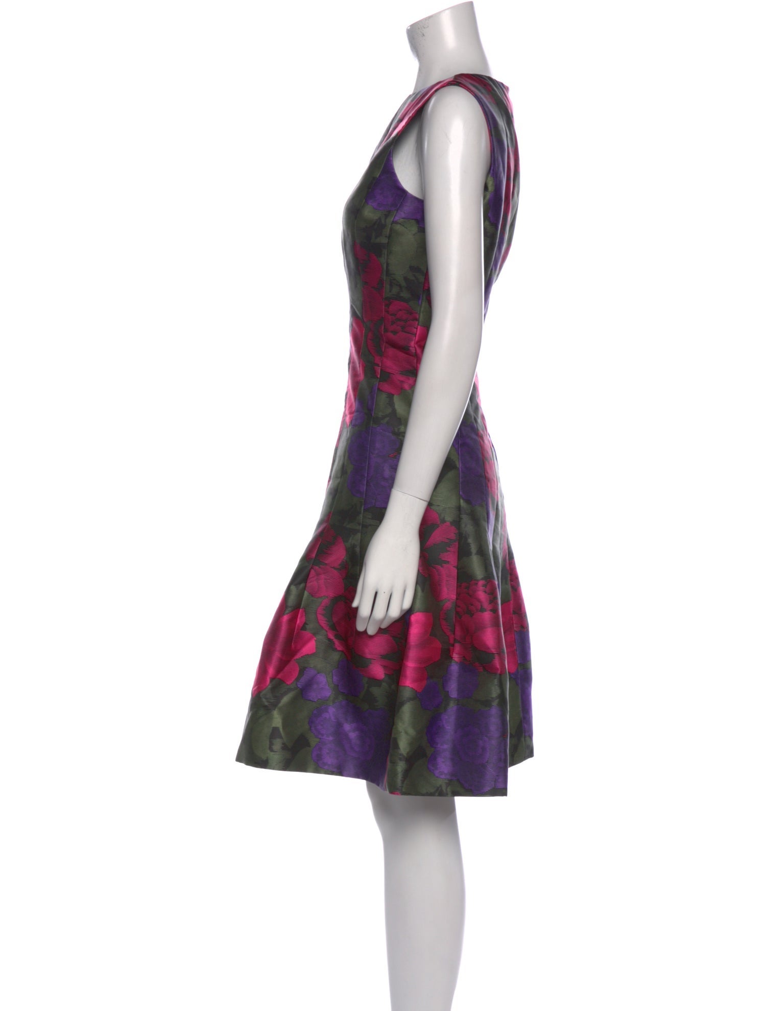 Oscar de la Renta Floral Print Knee-Length Dress