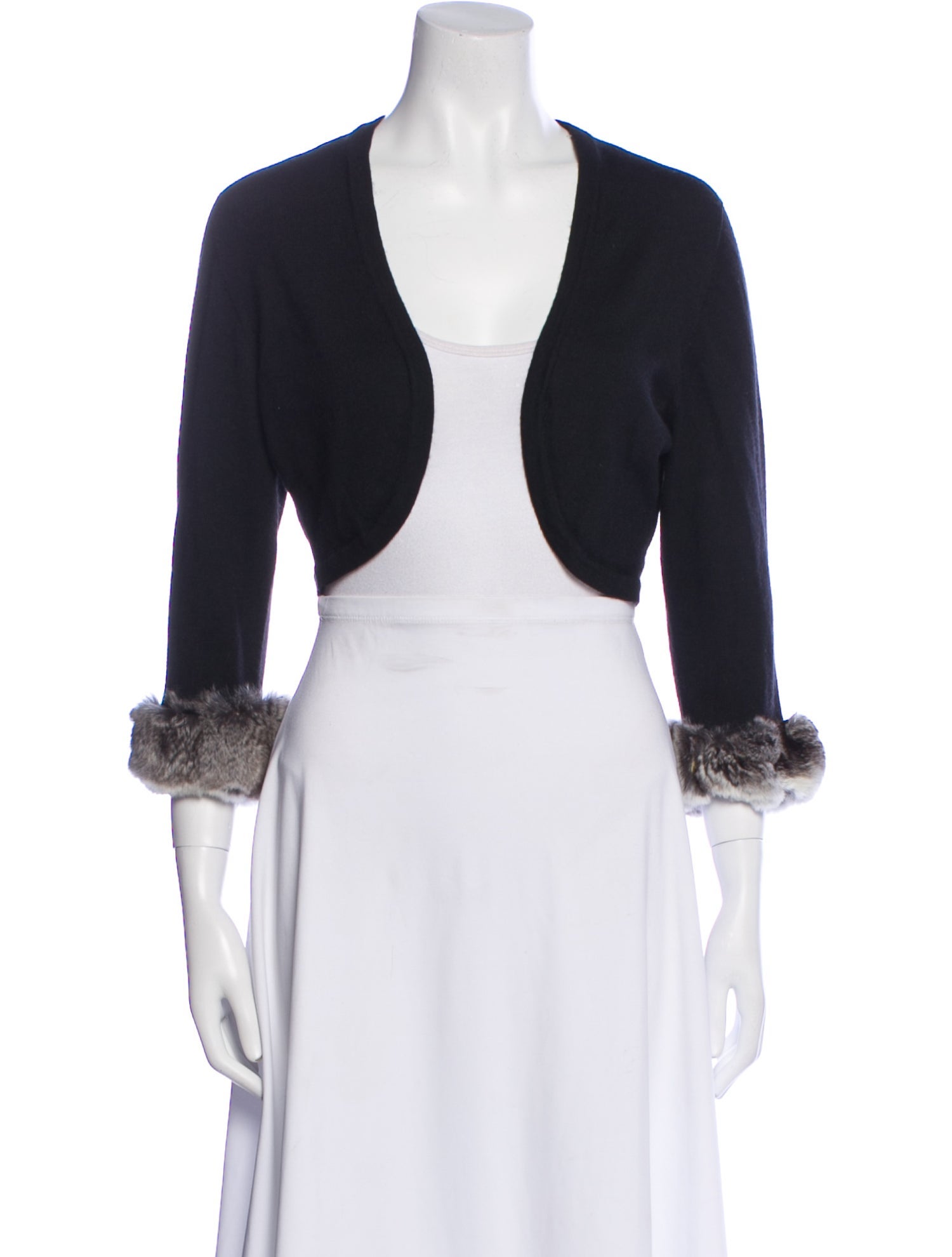 Oscar de la Renta Cashmere Open Front Sweater