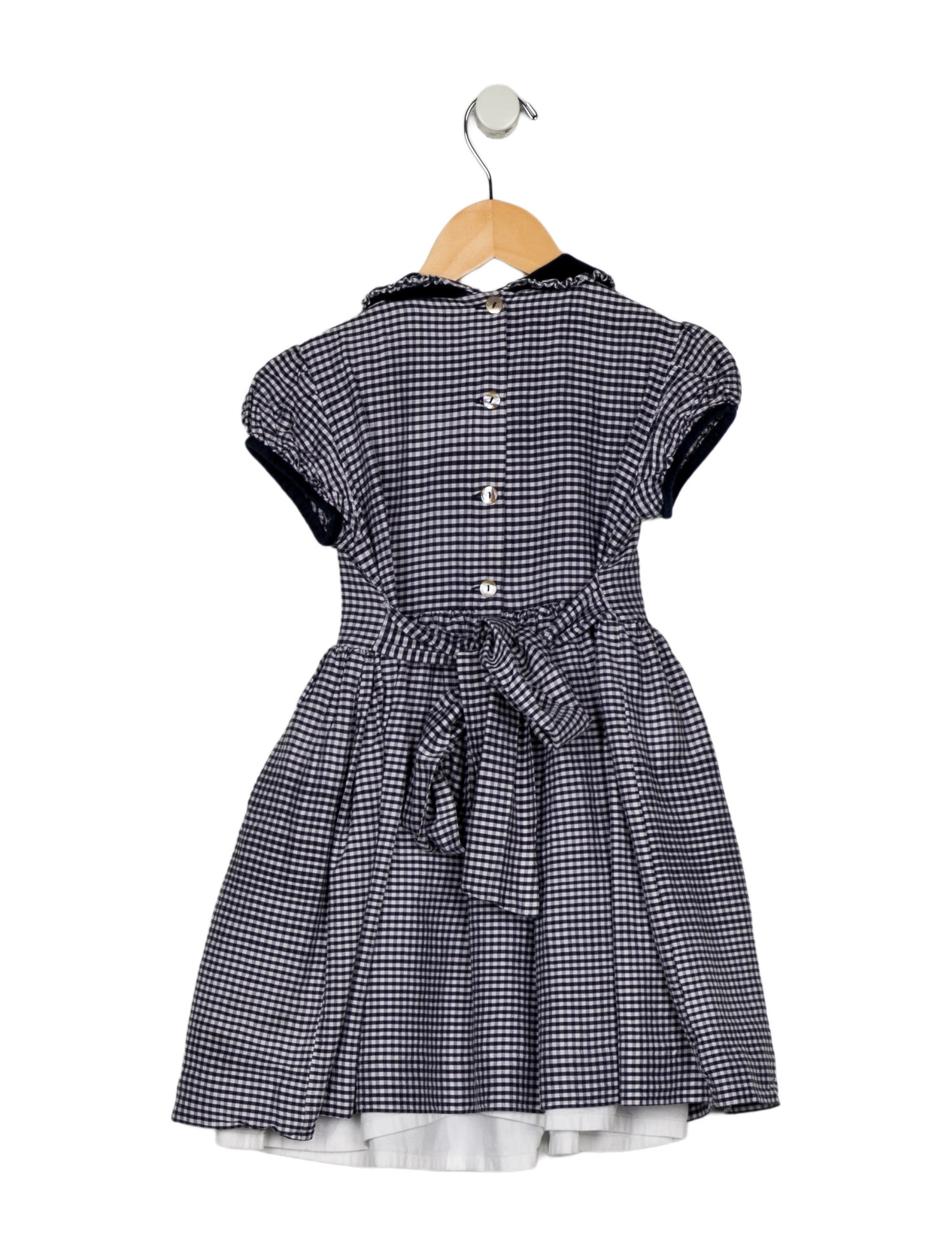 Oscar de la Renta Girls' Patterned Short Sleeve Dress