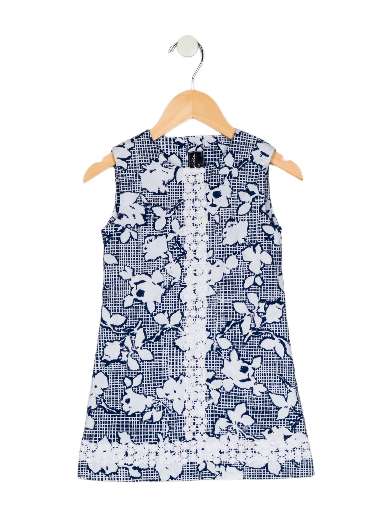Oscar de la Renta Girls' Patterned Sleeveless Dress