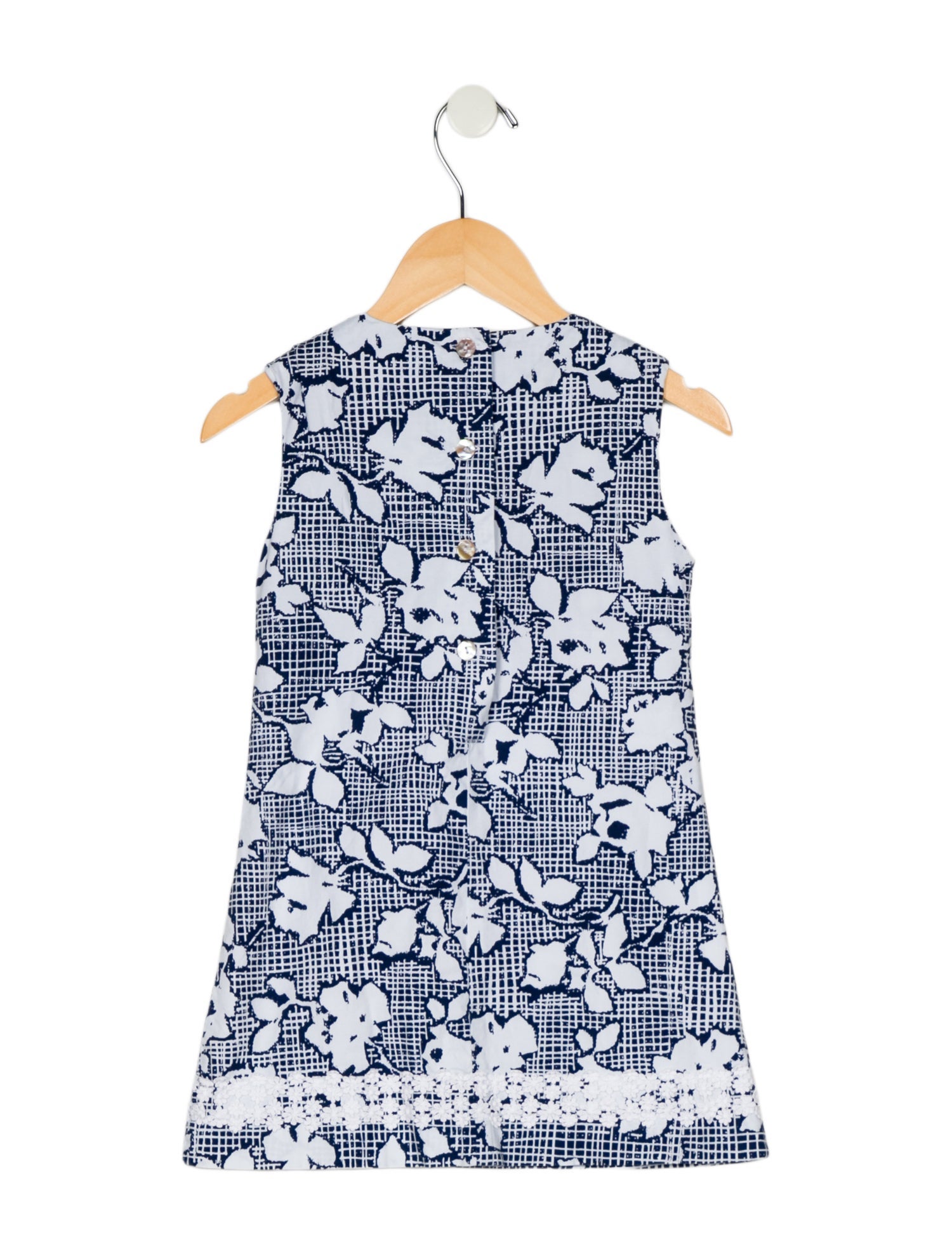 Oscar de la Renta Girls' Patterned Sleeveless Dress