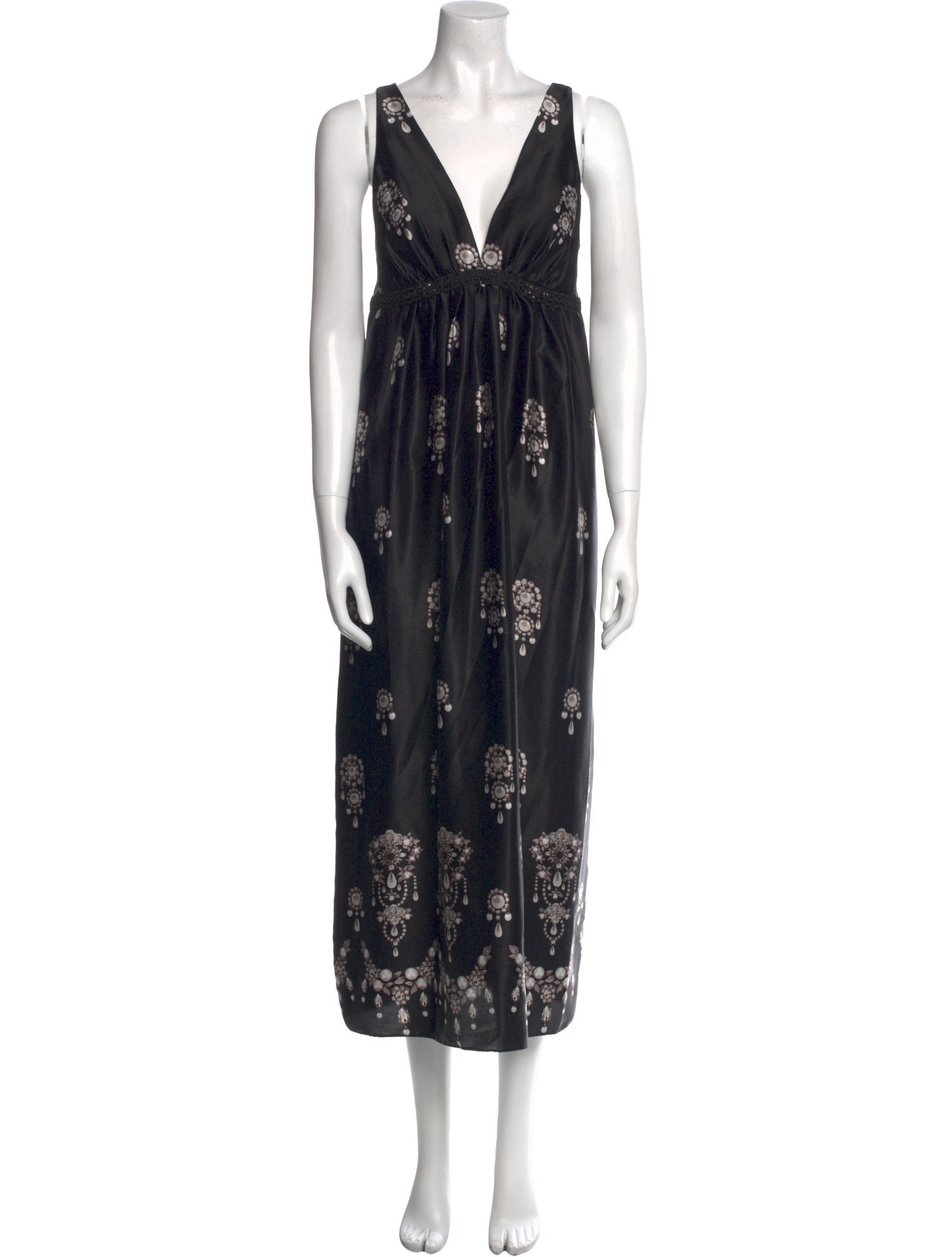 Oscar de la Renta Printed Long Dress