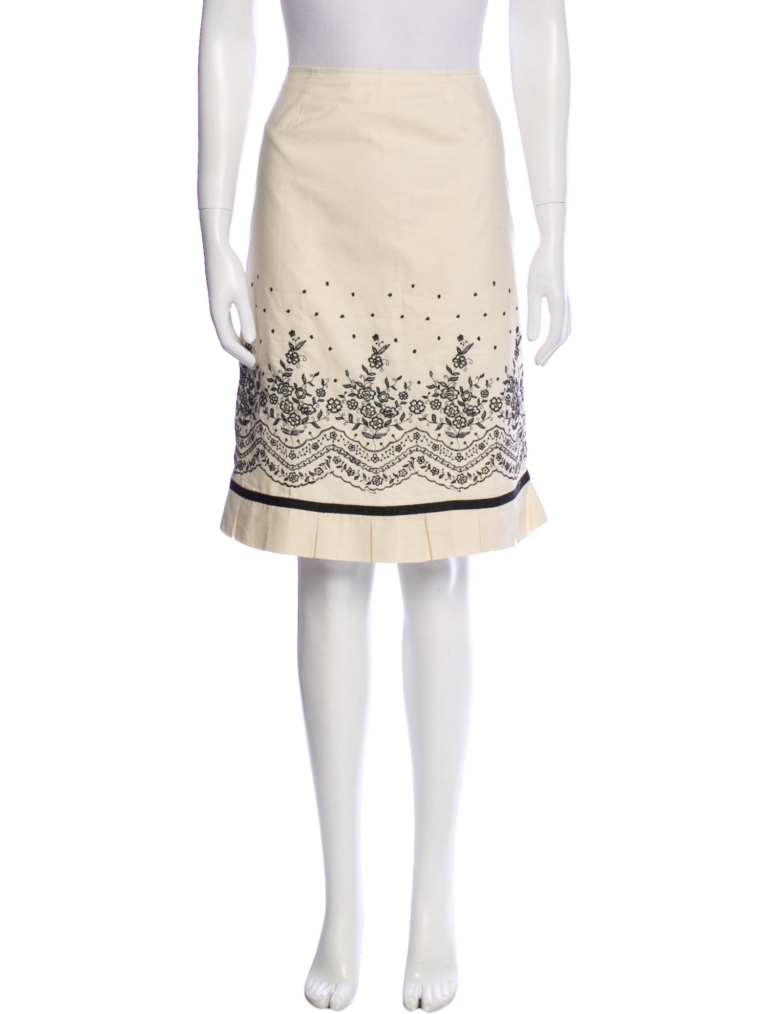 Oscar de la Renta Printed Knee-Length Skirt