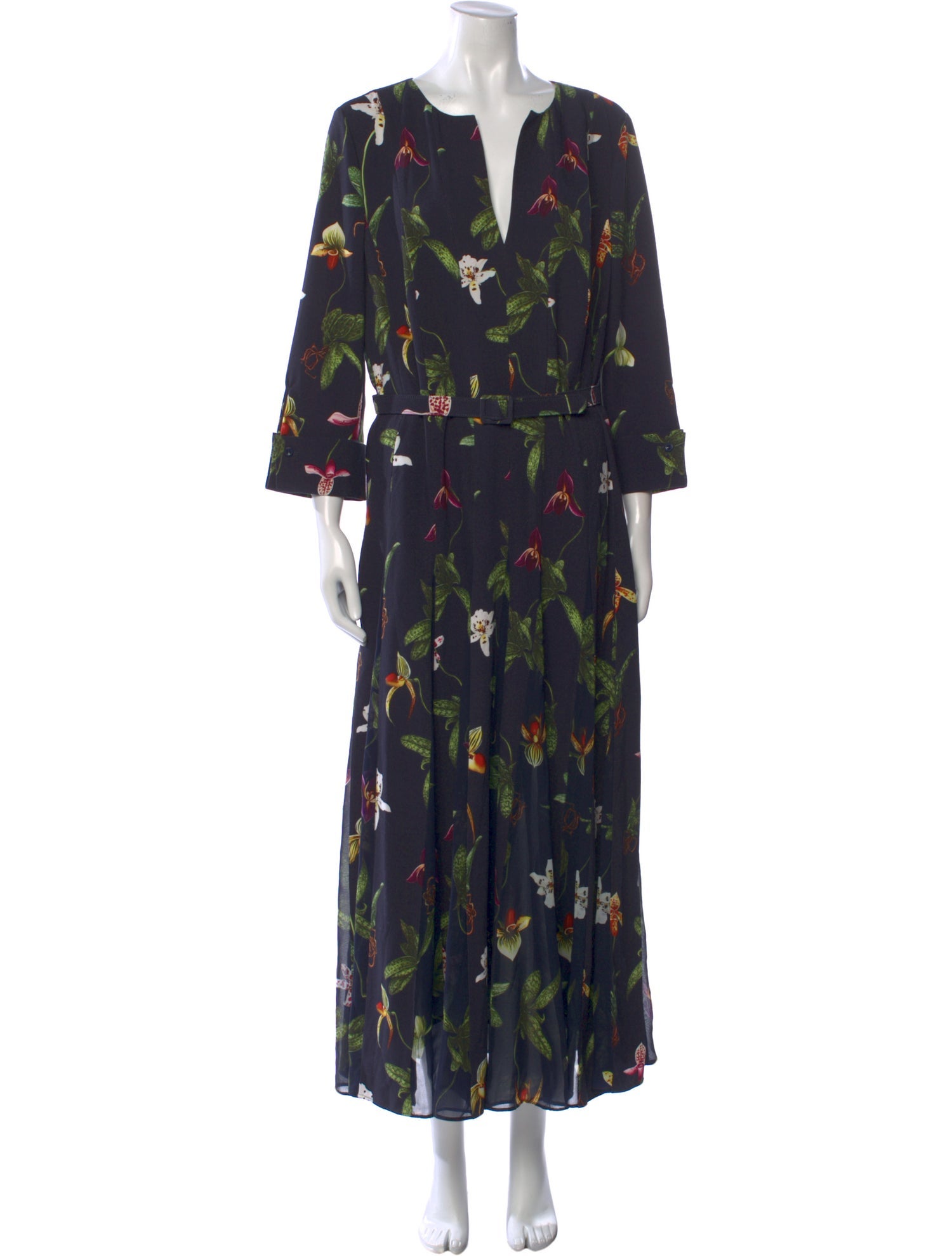 Oscar de la Renta Floral Print Long Dress w/ Tags