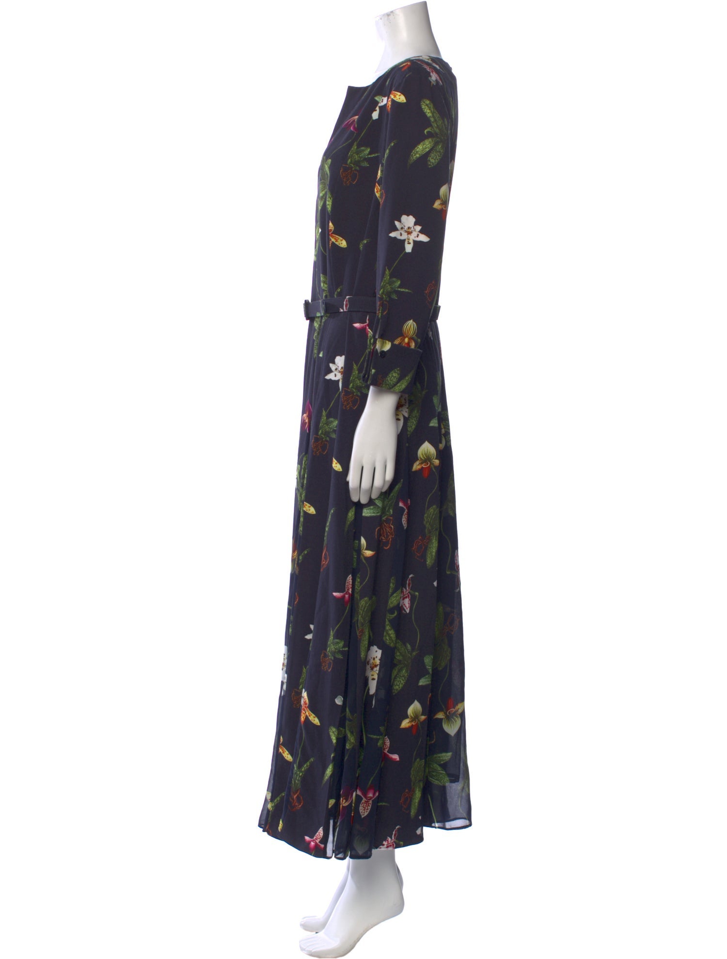 Oscar de la Renta Floral Print Long Dress w/ Tags