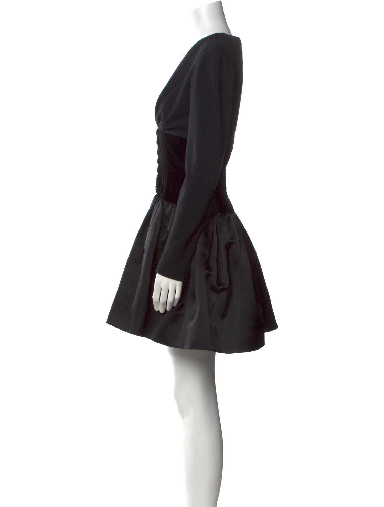 Oscar de la Renta V-Neck Mini Dress