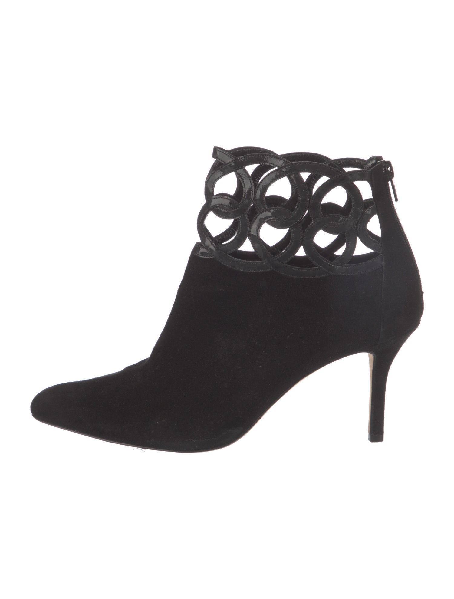 Oscar de la Renta Suede Cutout Accent Boots