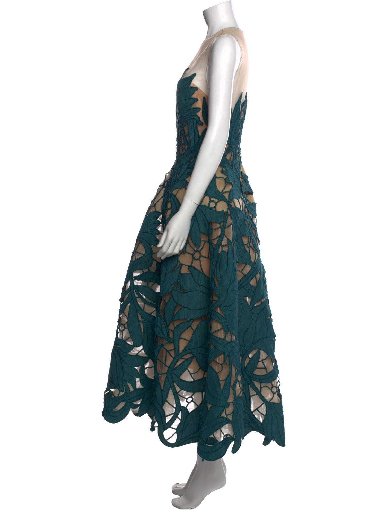 Oscar de la Renta Lace Pattern Long Dress w/ Tags