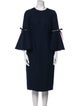 Oscar de la Renta Virgin Wool Midi Length Dress