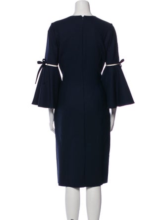 Oscar de la Renta Virgin Wool Midi Length Dress