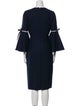 Oscar de la Renta Virgin Wool Midi Length Dress