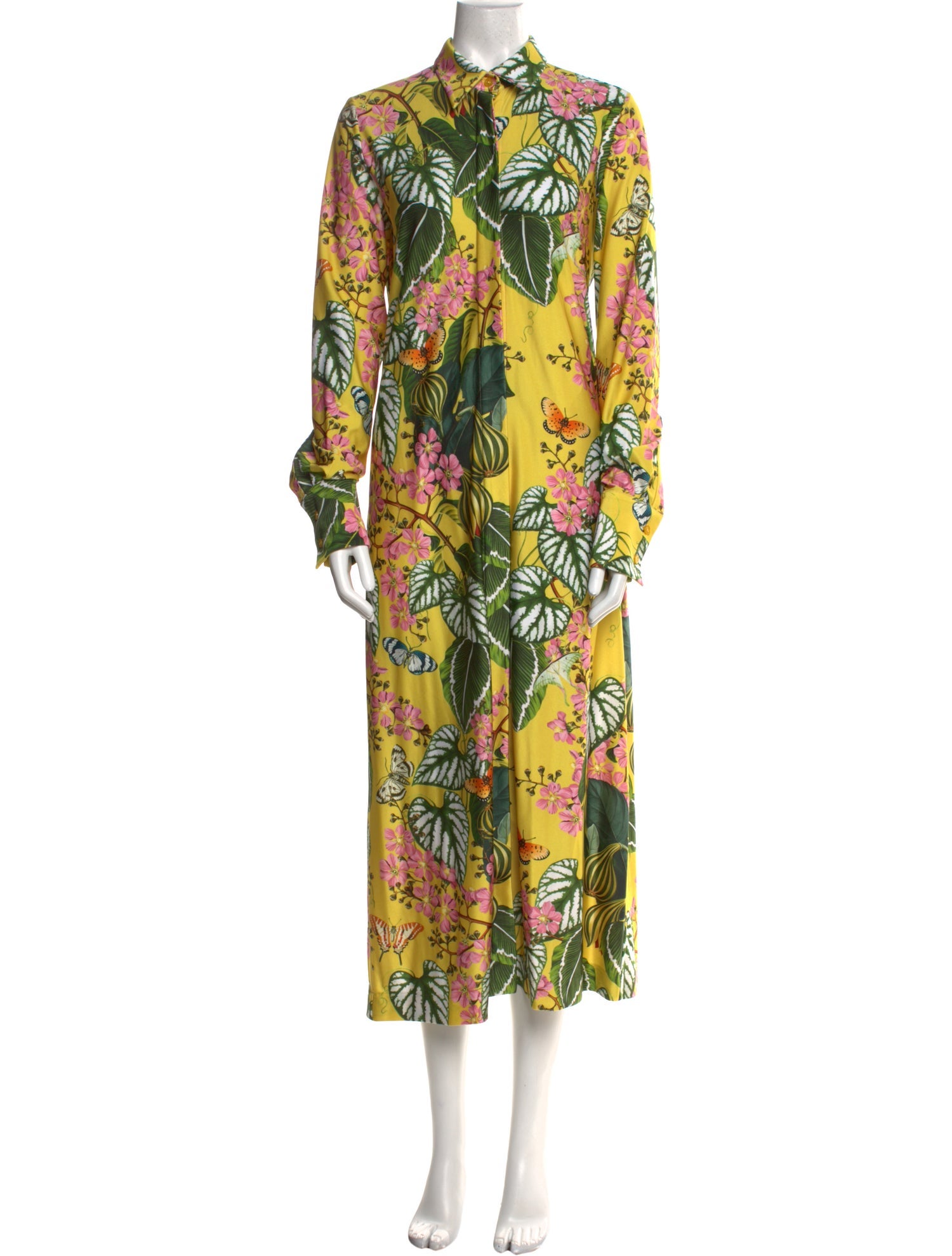 Oscar de la Renta Floral Print Long Dress