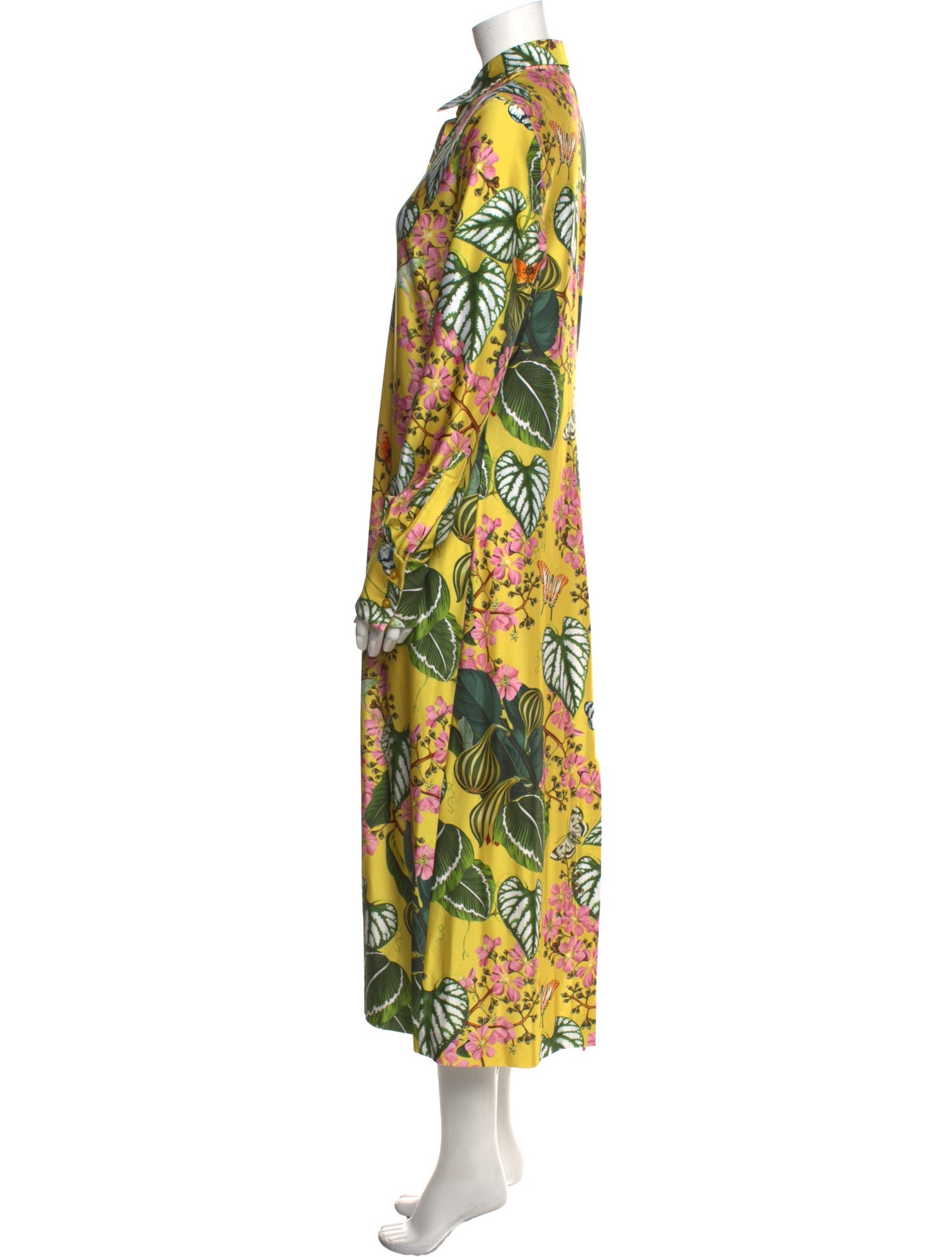 Oscar de la Renta Floral Print Long Dress