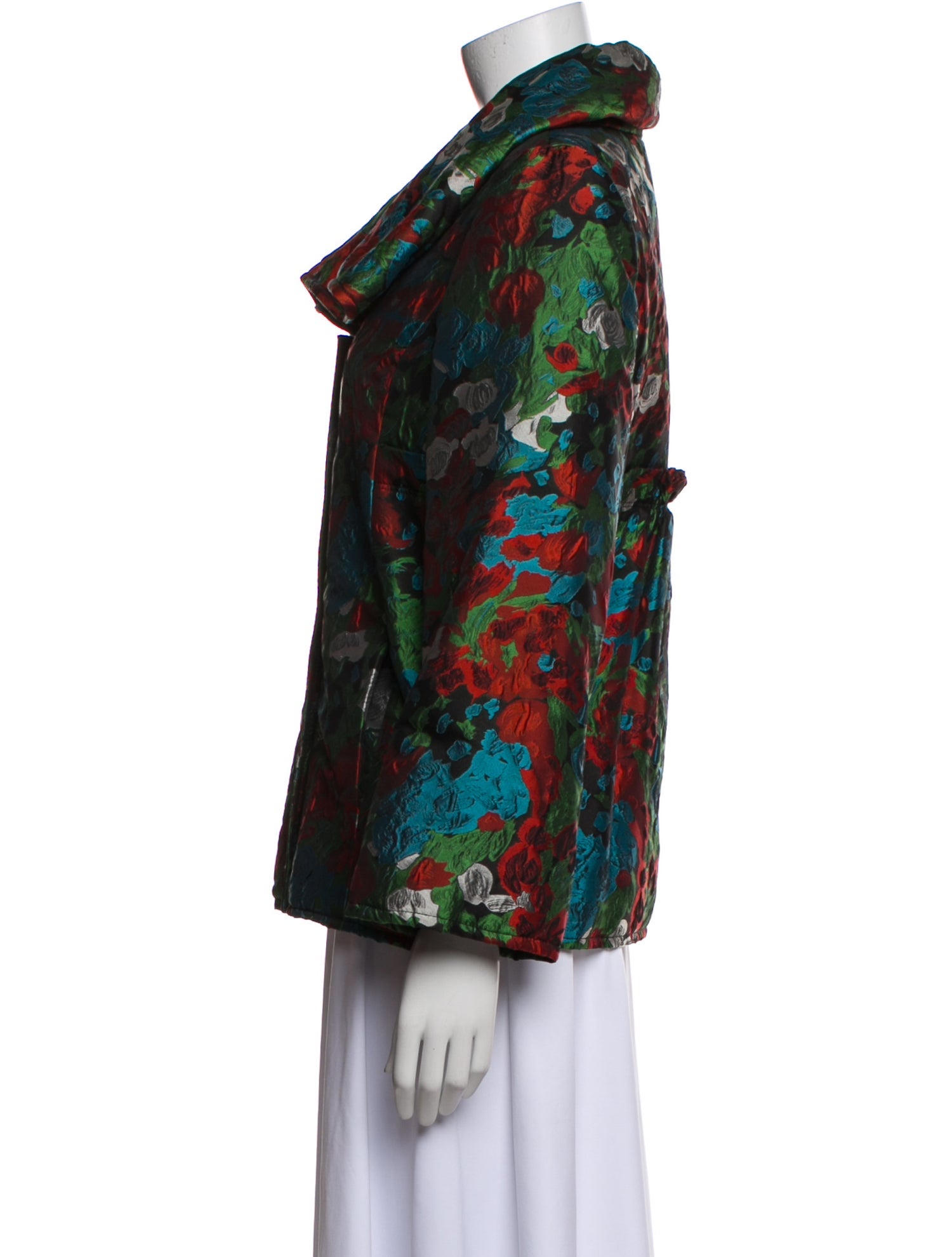 Oscar de la Renta Silk Floral Print Jacket