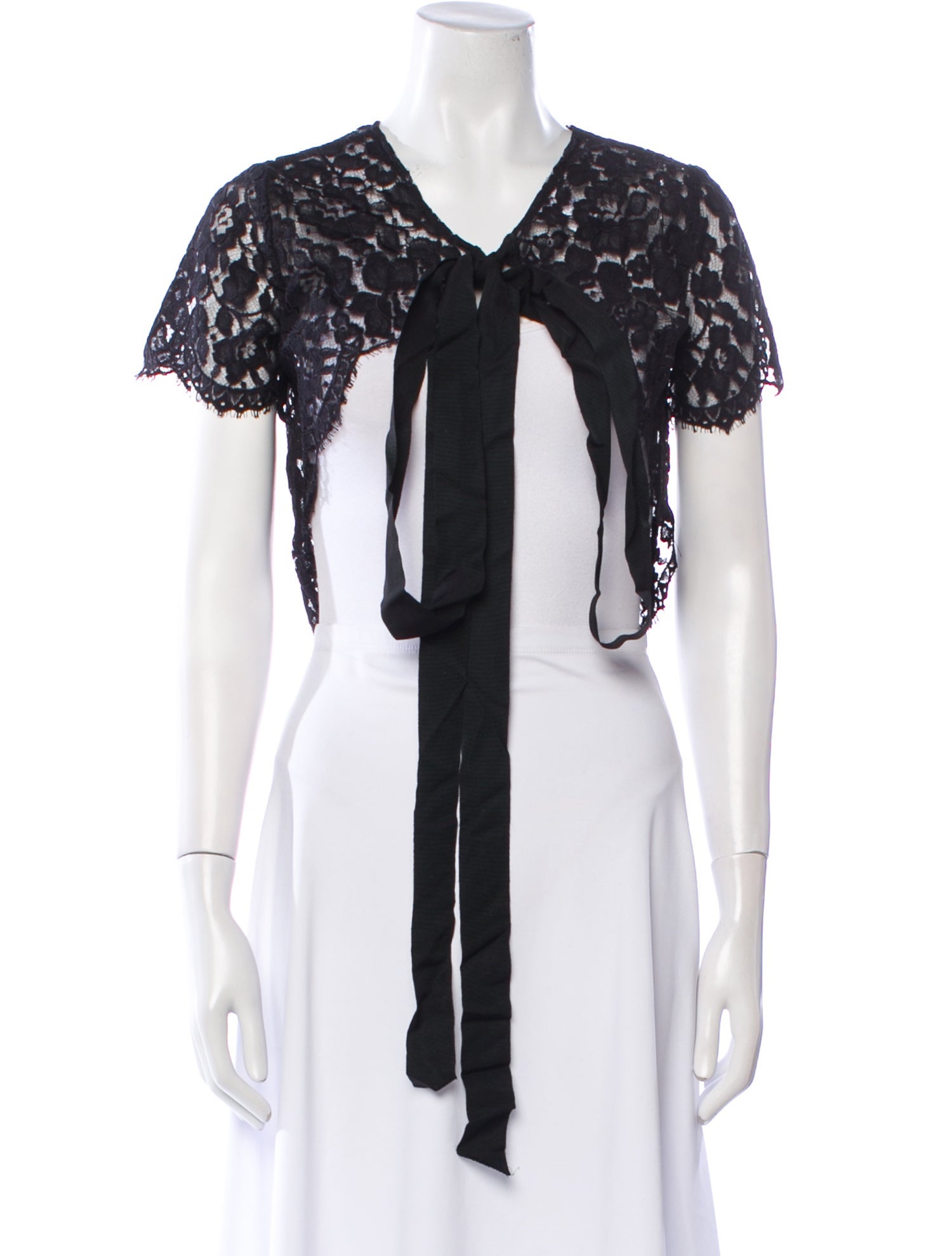 Oscar de la Renta Lace Lace Pattern Crop Top