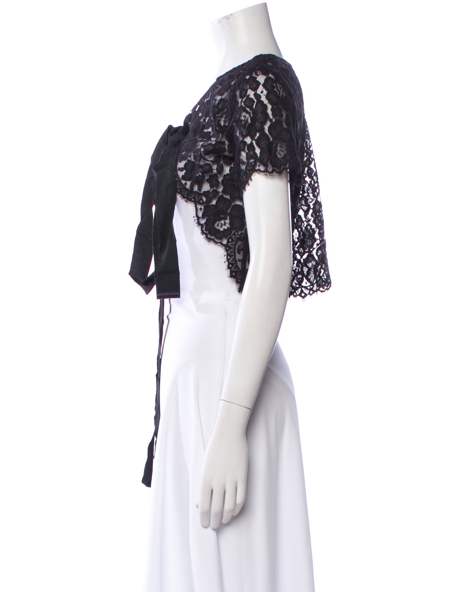 Oscar de la Renta Lace Lace Pattern Crop Top