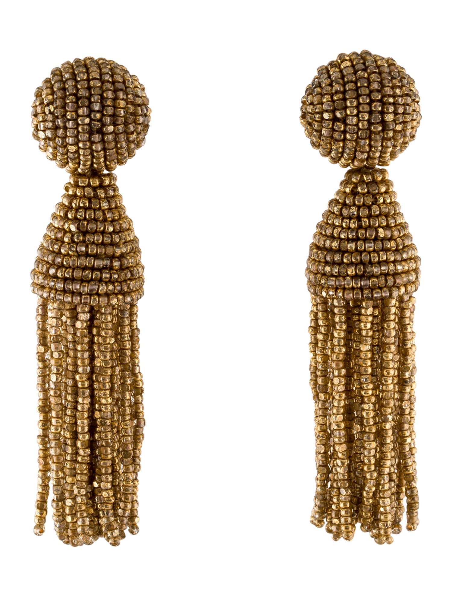 Oscar de la Renta Classic Short Tassel Drop Earrings