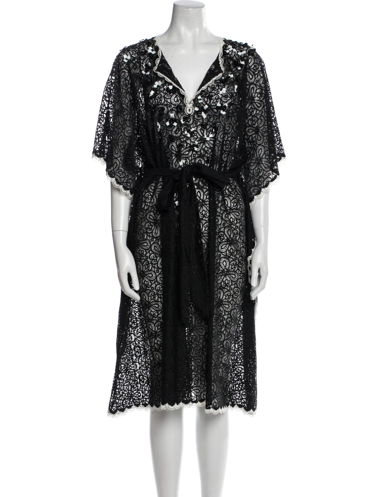 Oscar de la Renta V-Neck Knee-Length Dress