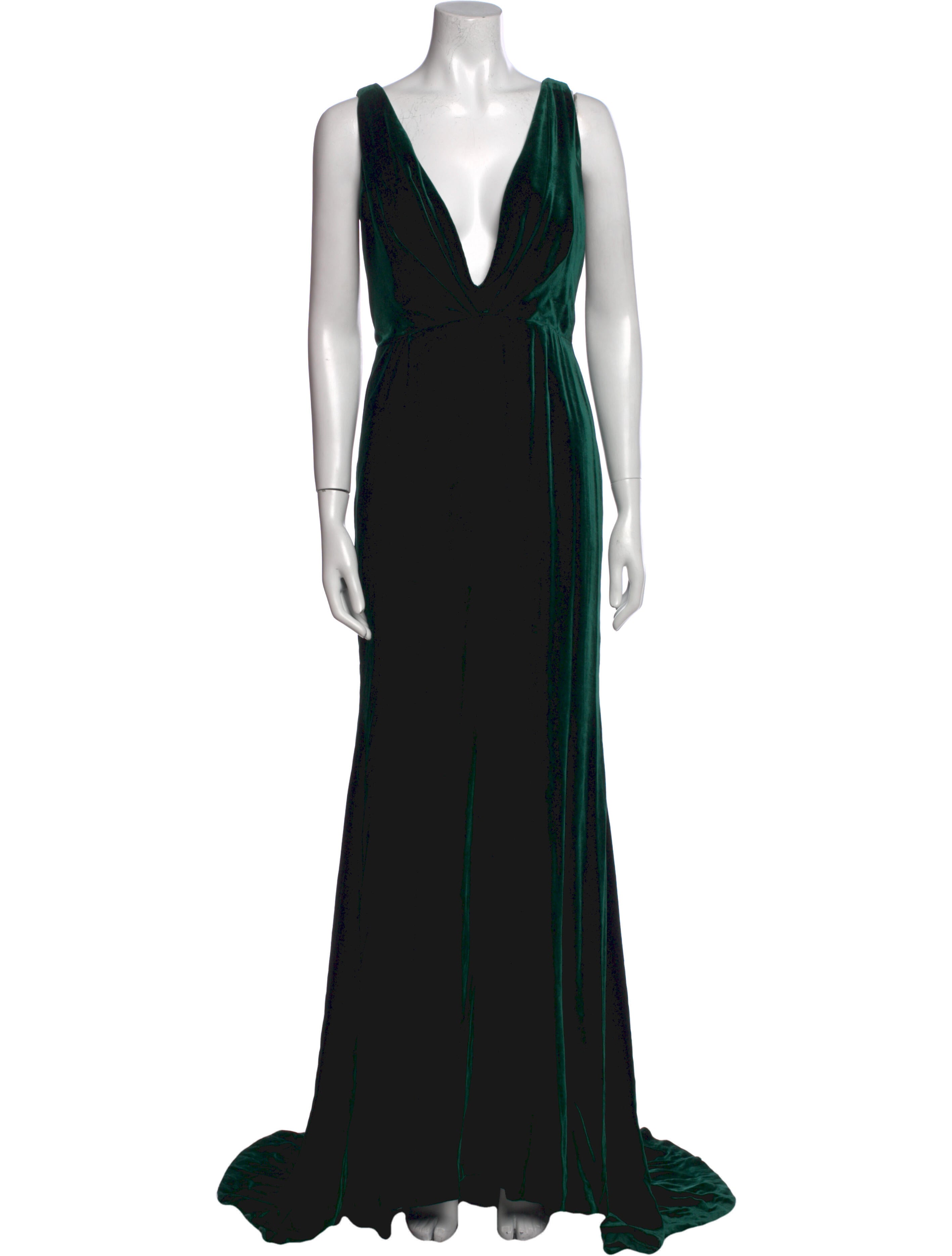 Oscar de la Renta V-Neck Long Dress