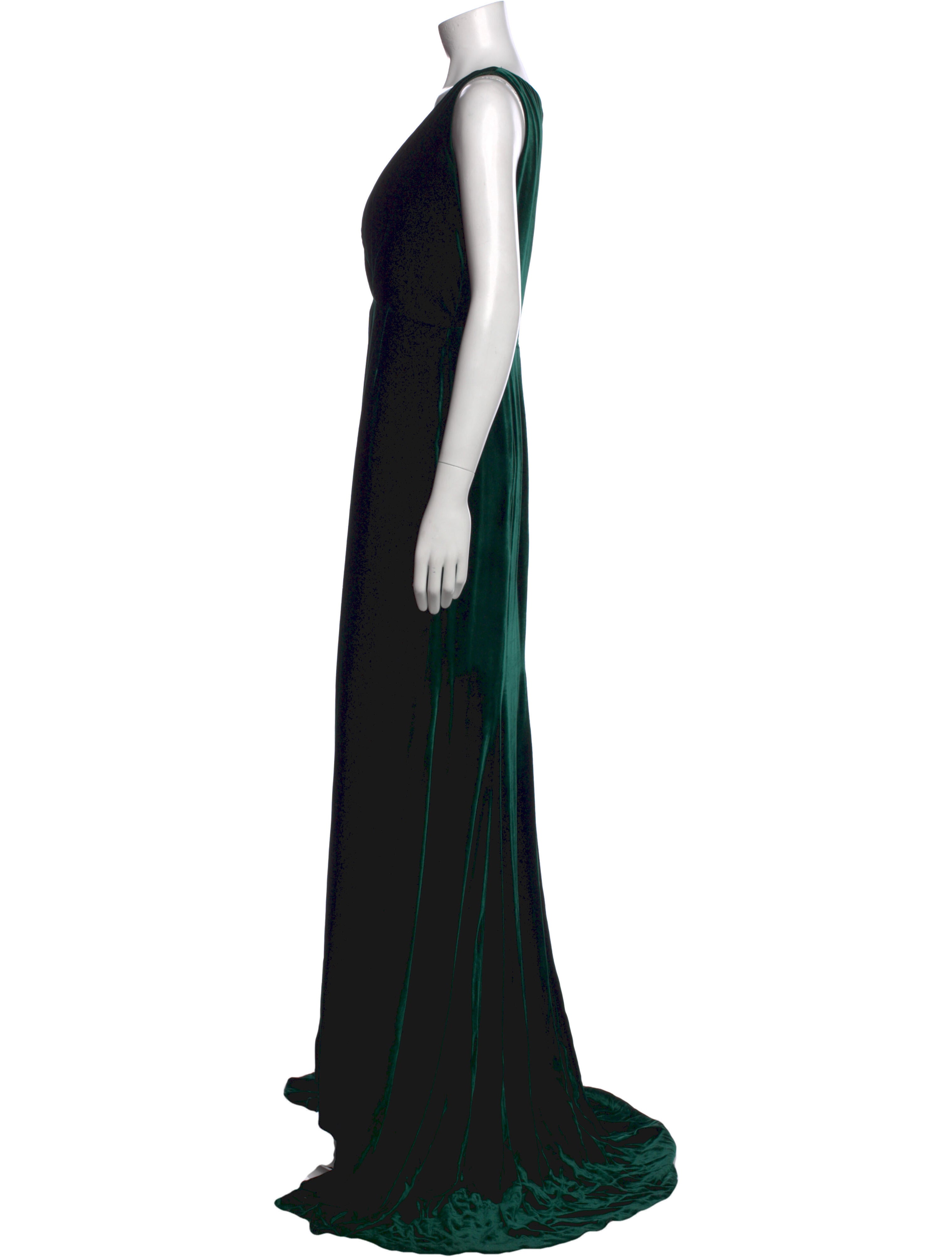 Oscar de la Renta V-Neck Long Dress