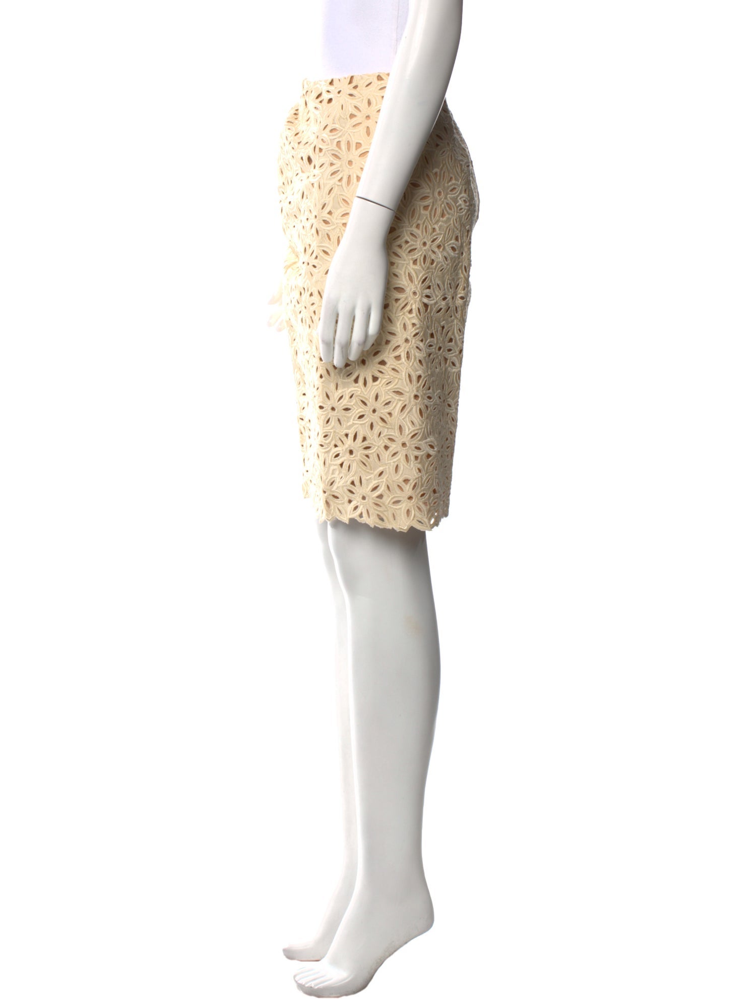 Oscar de la Renta Lace Pattern Knee-Length Skirt