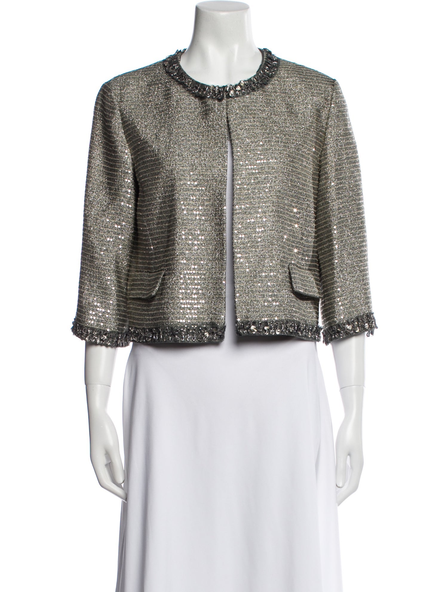 Oscar de la Renta Tweed Pattern Evening Jacket