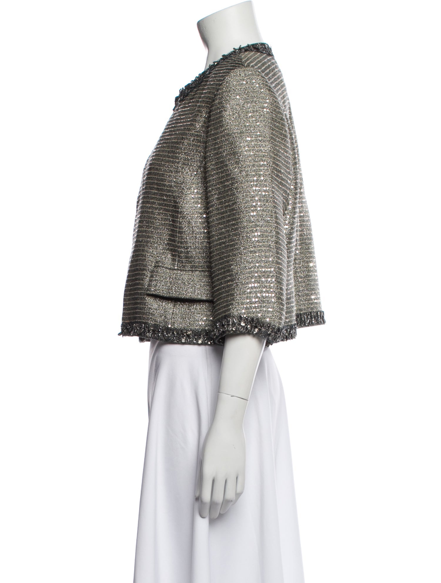 Oscar de la Renta Tweed Pattern Evening Jacket