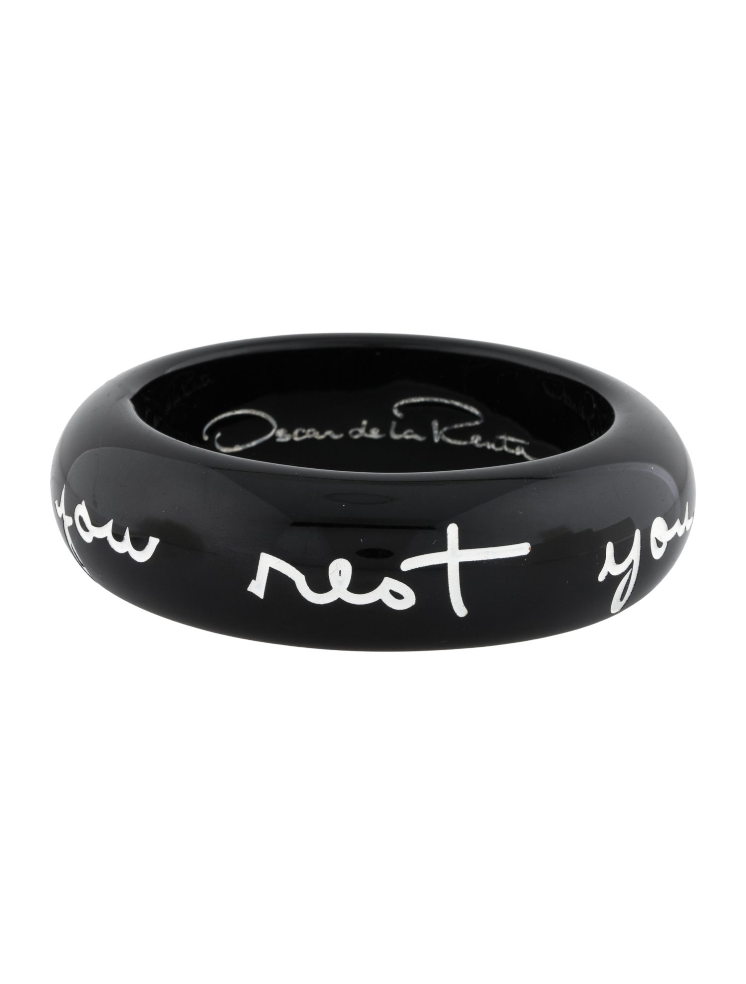 Oscar de la Renta Resin 'When You Rest You Rust!' Bangle Bracelet