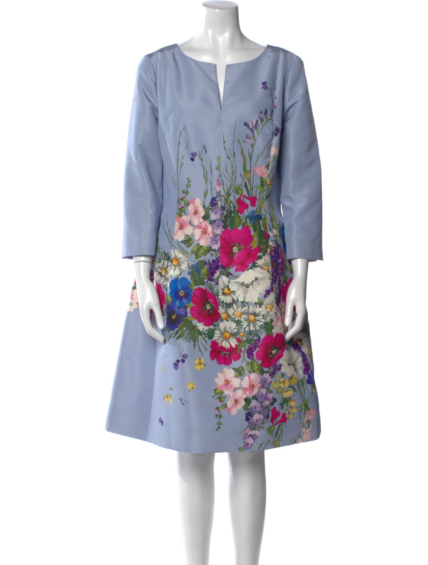 Oscar de la Renta Silk Knee-Length Dress