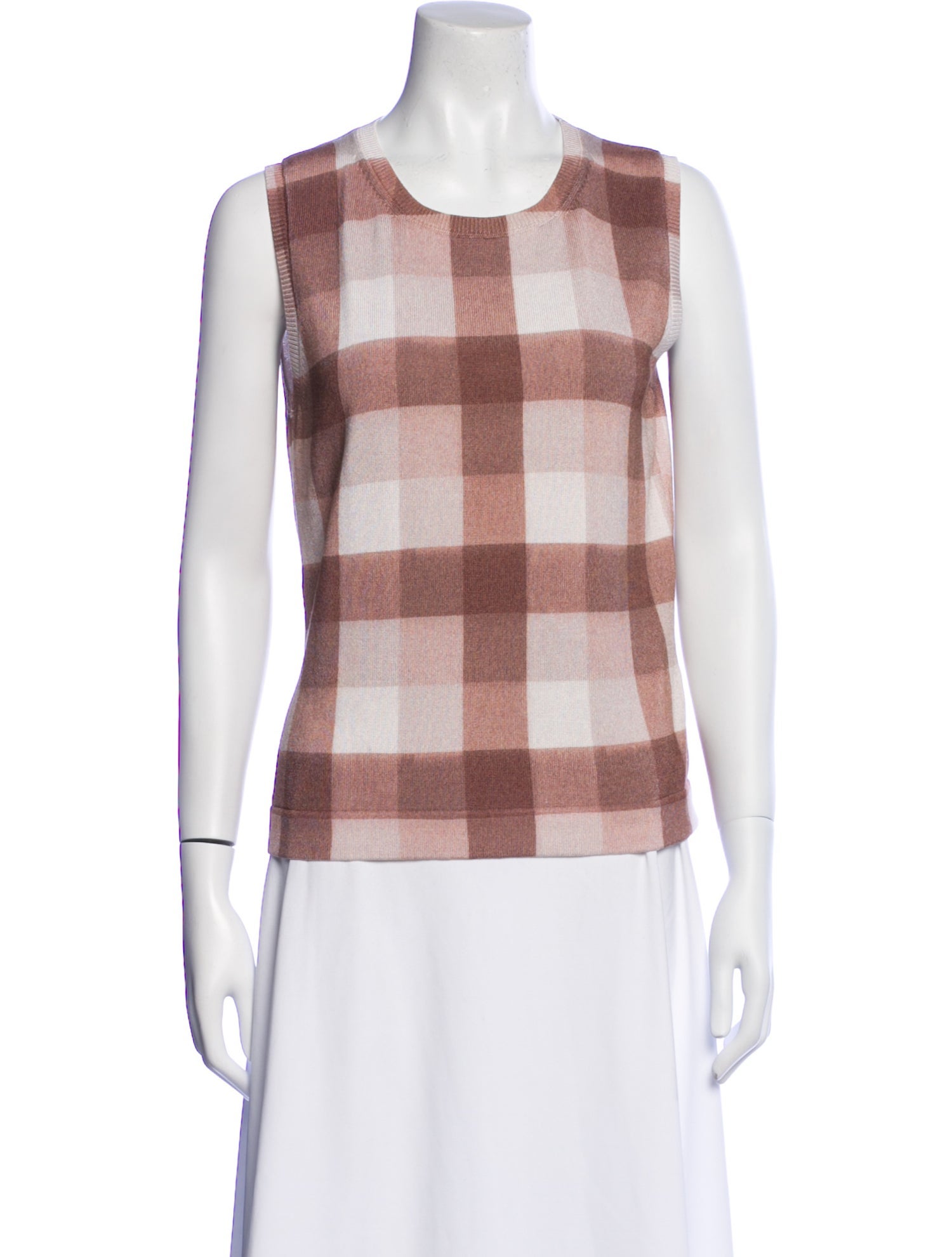Oscar de la Renta 2025 Plaid Print Top