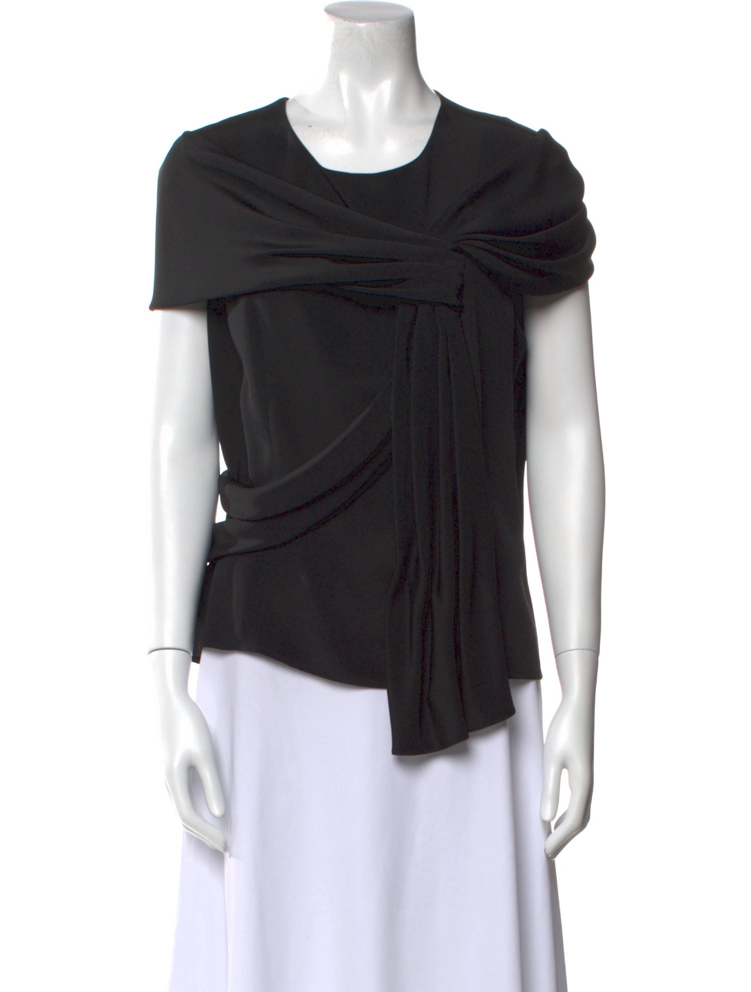 Oscar de la Renta Silk Cowl Neck Top