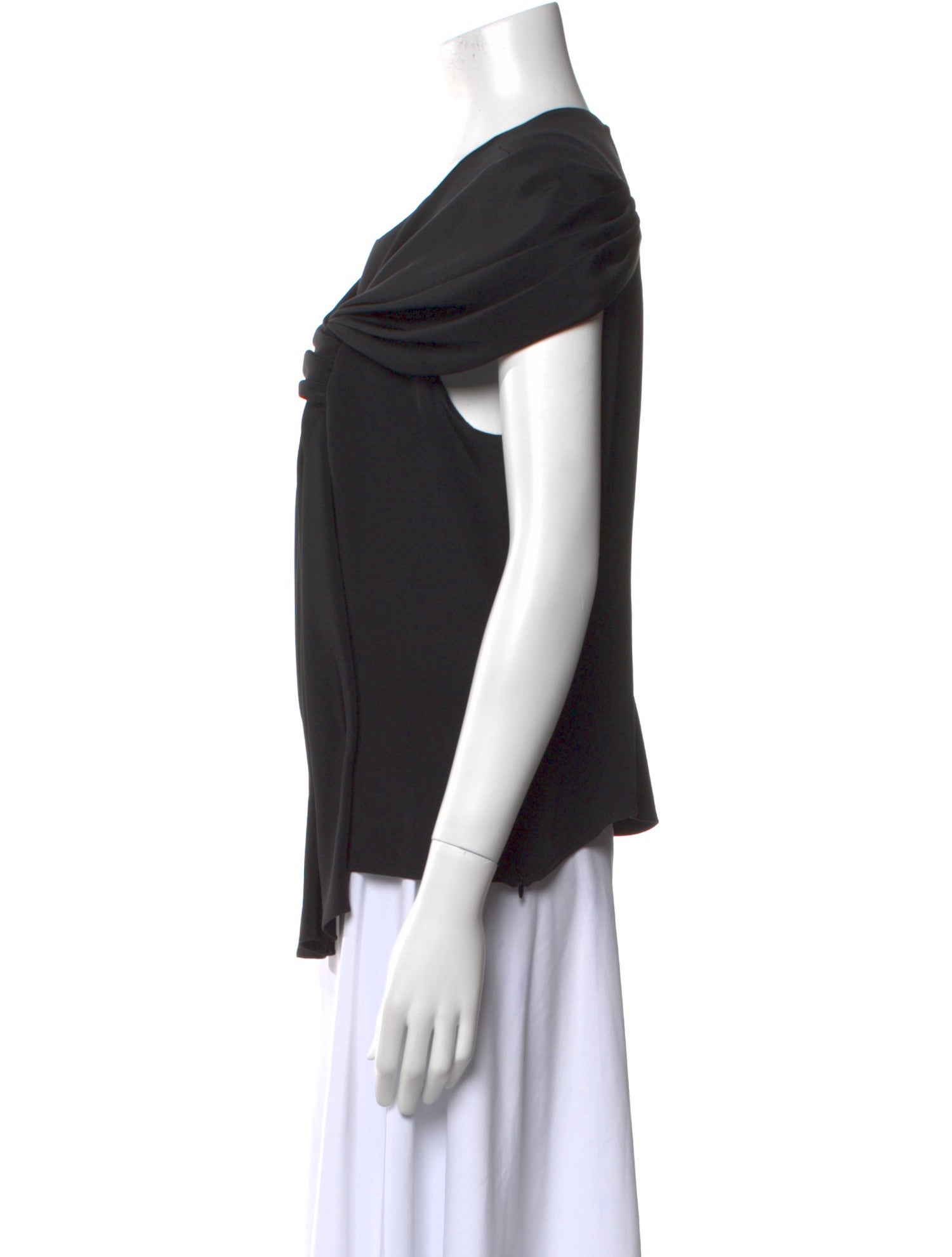 Oscar de la Renta Silk Cowl Neck Top