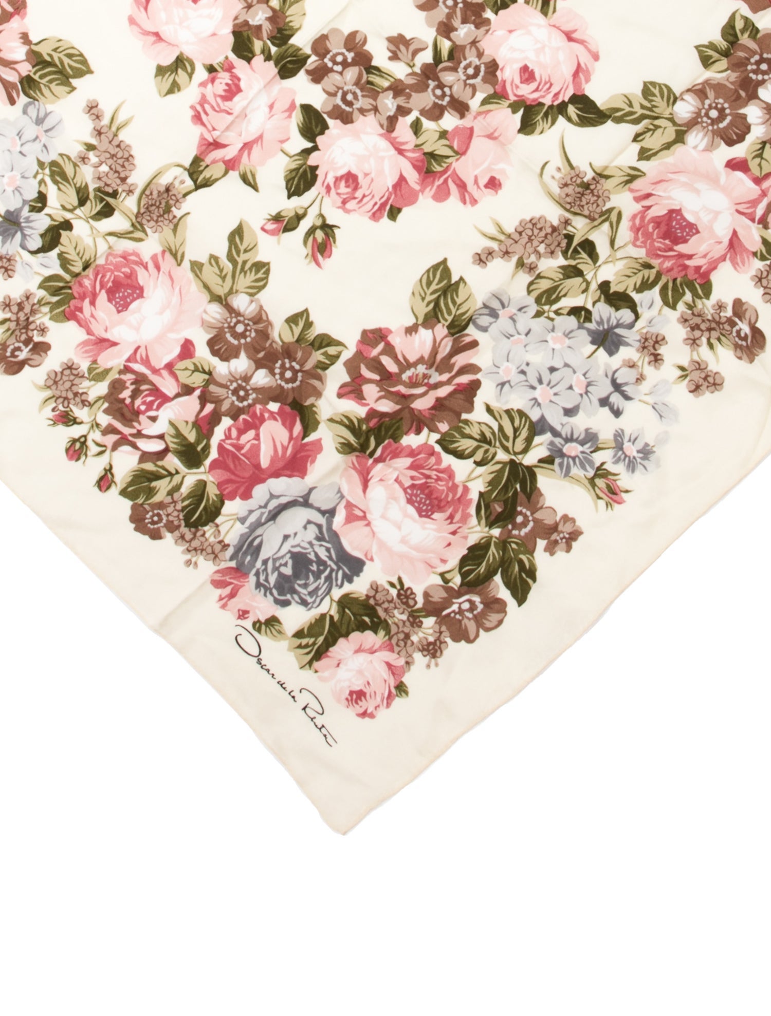 Oscar de la Renta Silk Floral Print Scarf