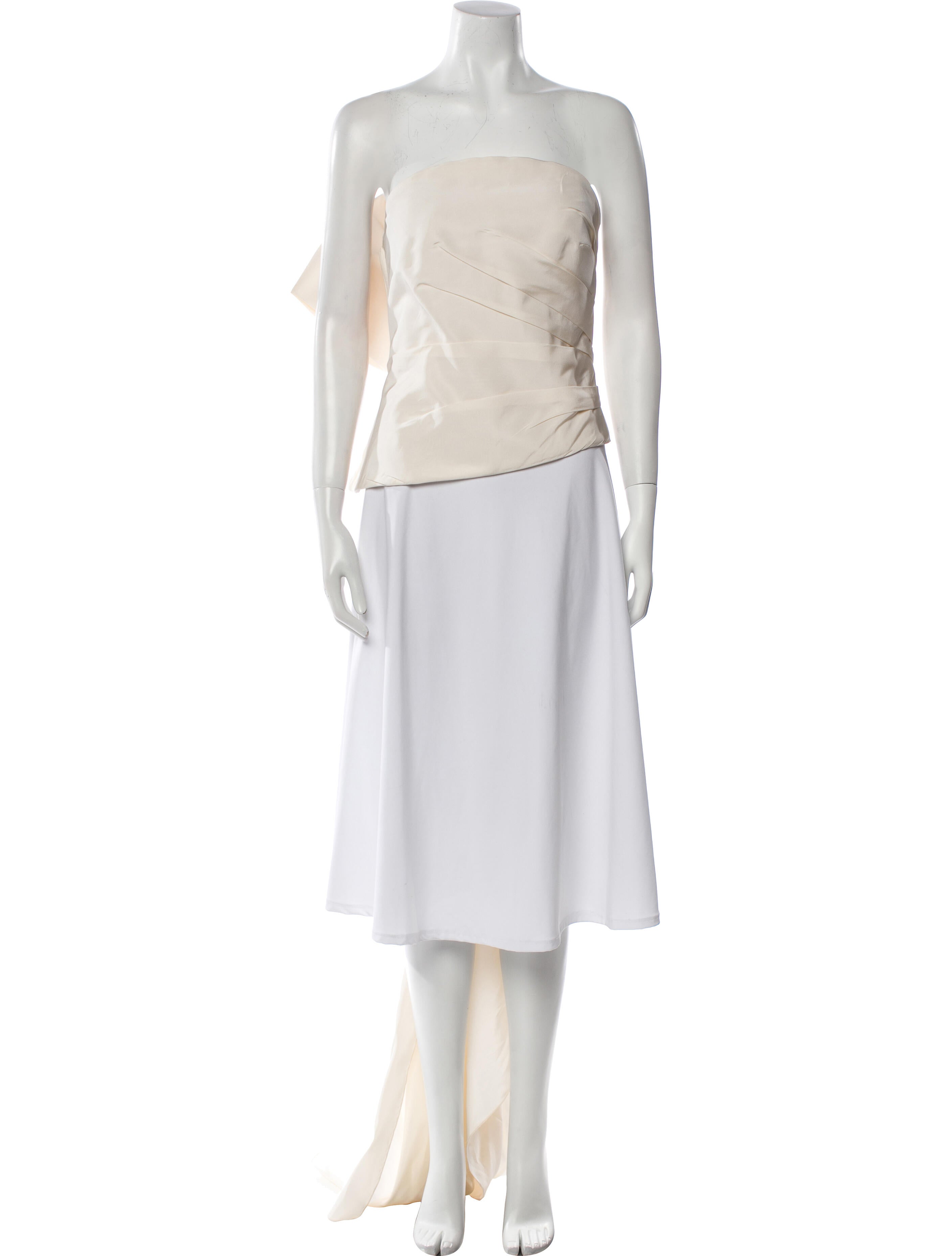 Oscar de la Renta Silk Strapless Top