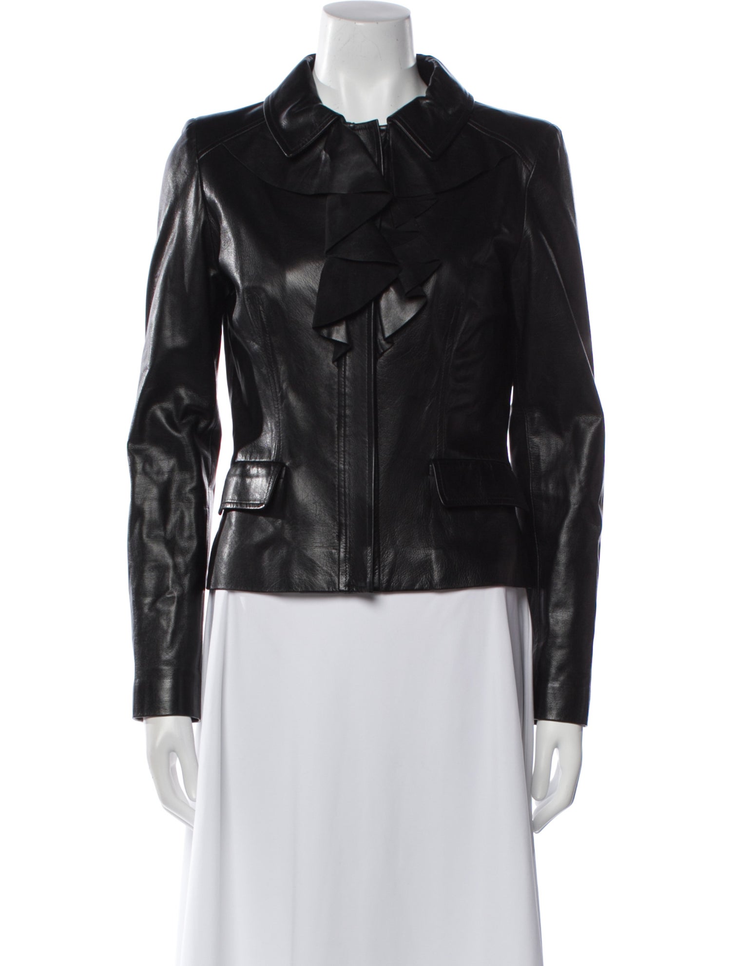 Oscar de la Renta Leather Biker Jacket