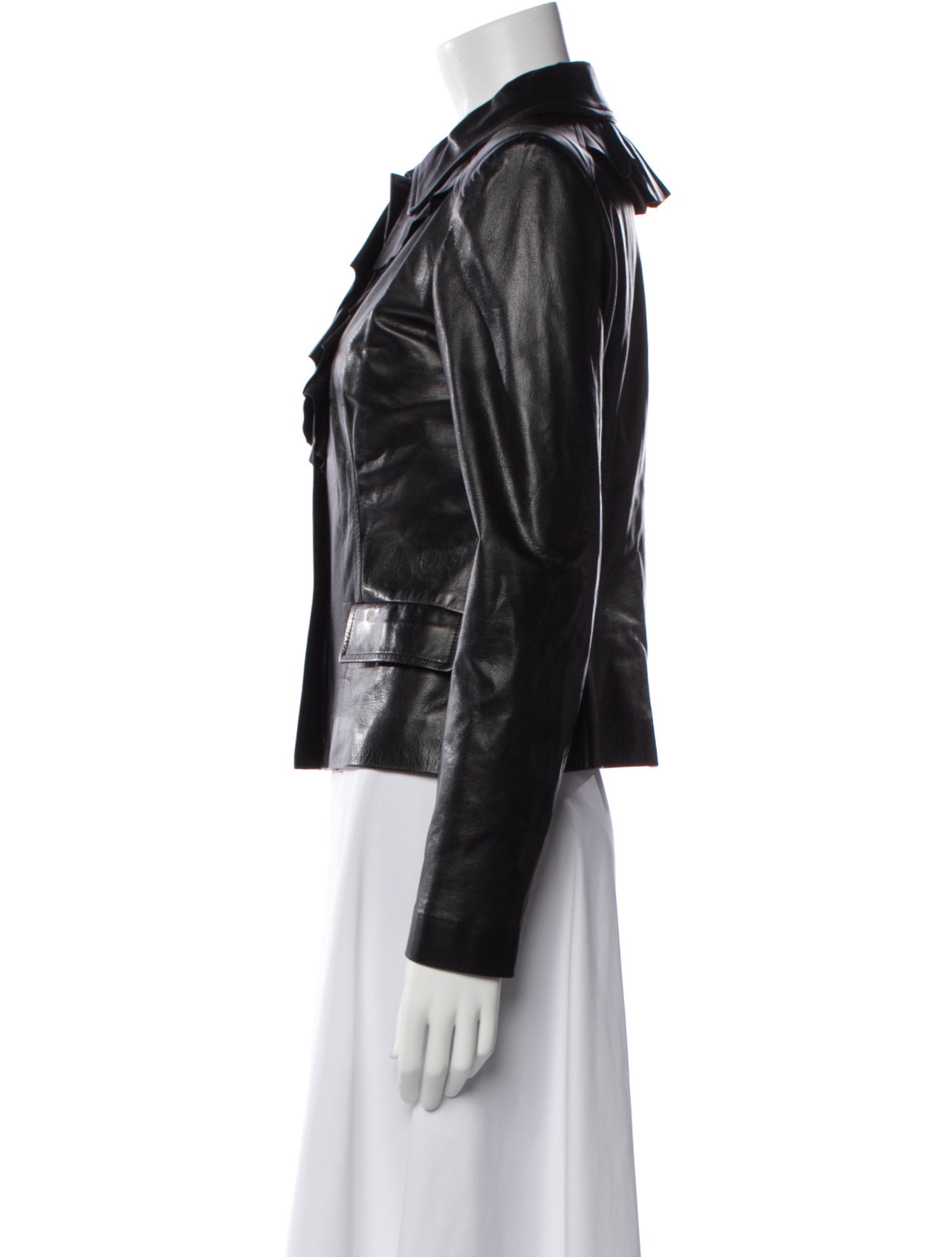 Oscar de la Renta Leather Biker Jacket