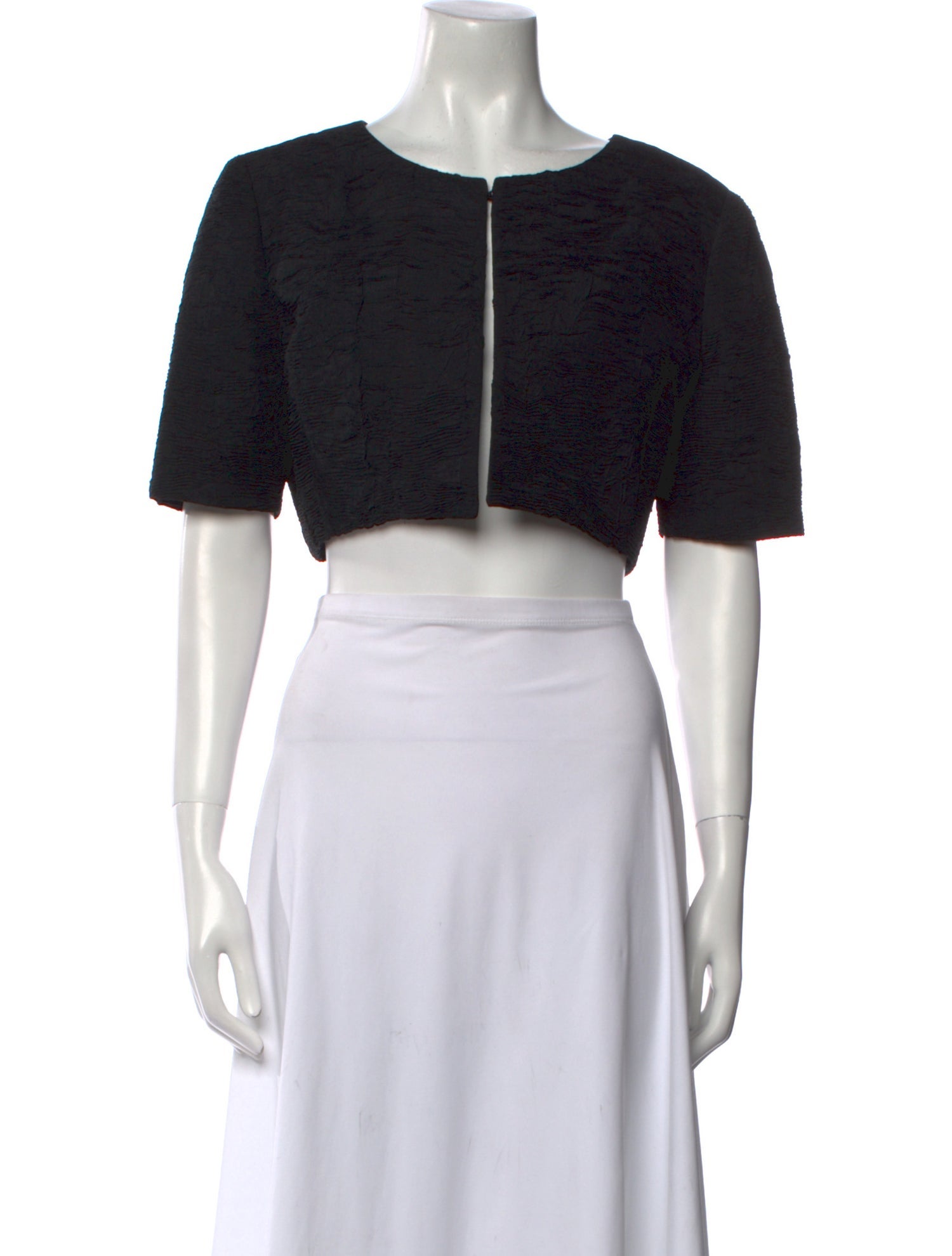 Oscar de la Renta Silk Crew Neck Crop Top