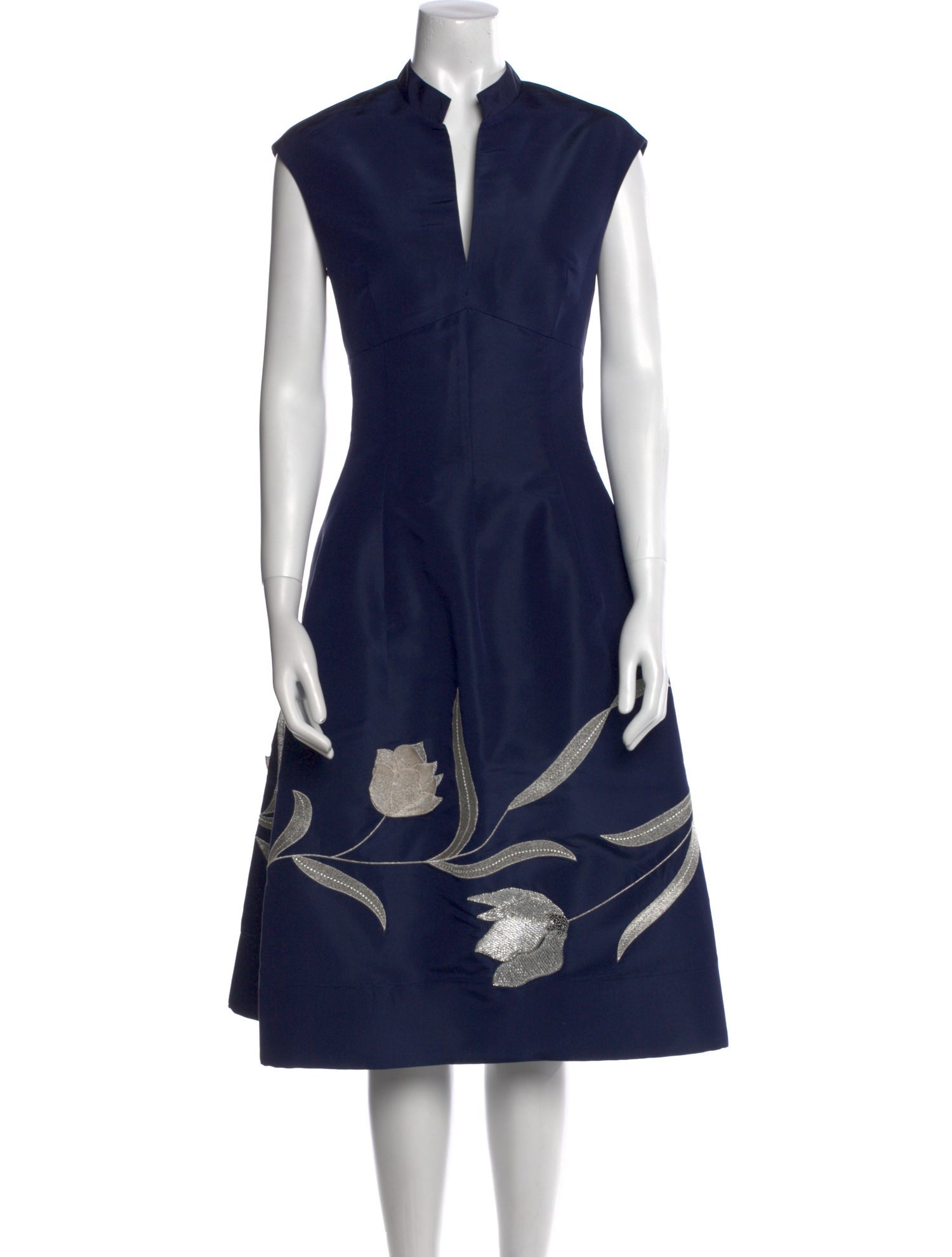 Oscar de la Renta Silk Midi Length Dress