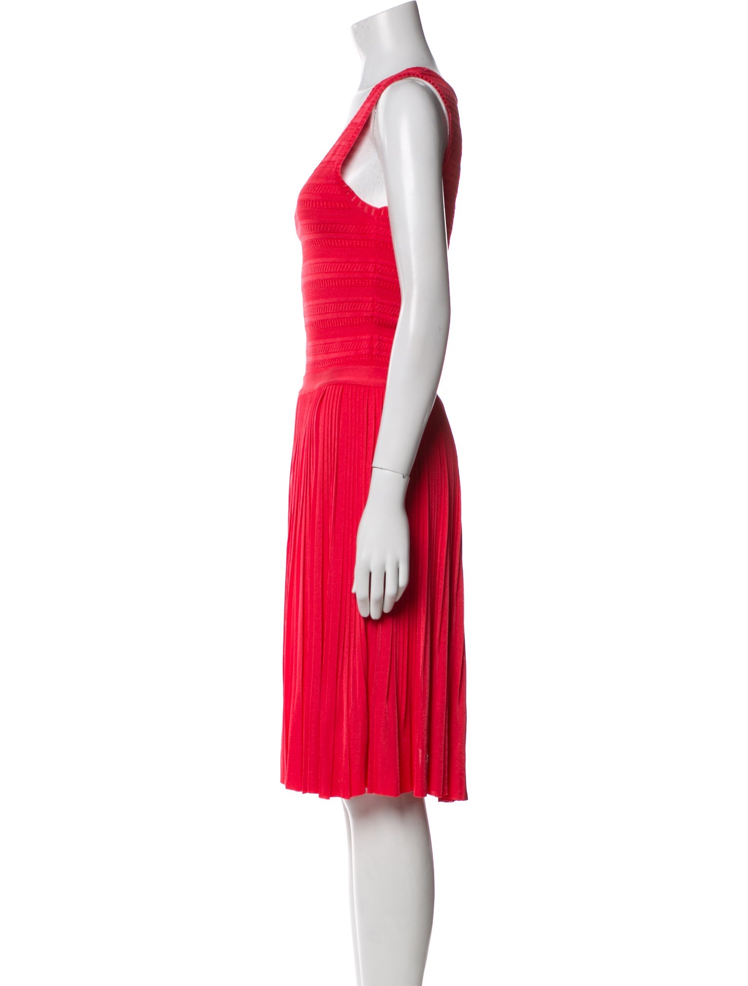 Oscar de la Renta Scoop Neck Midi Length Dress
