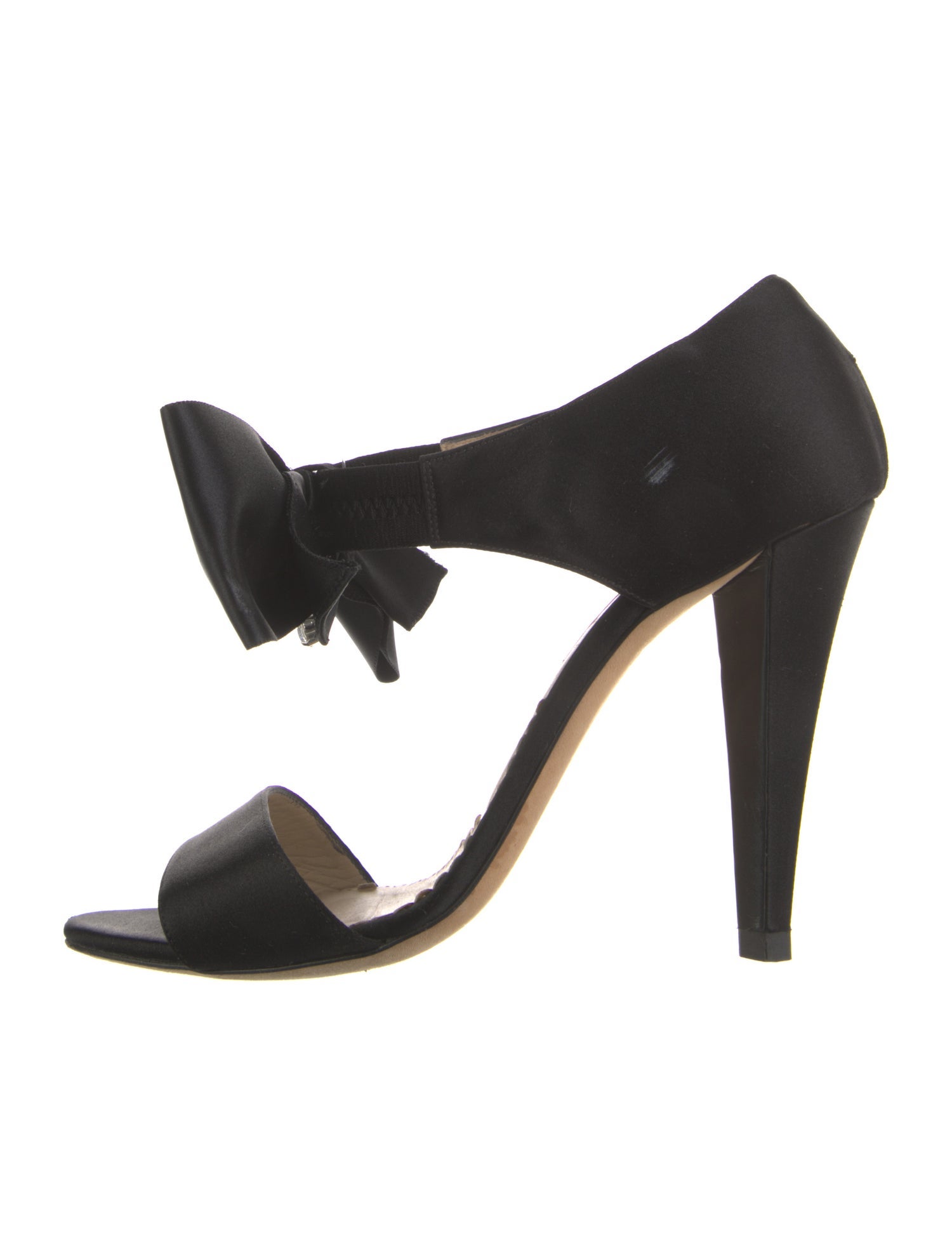 Oscar de la Renta Satin Bow Accents Sandals