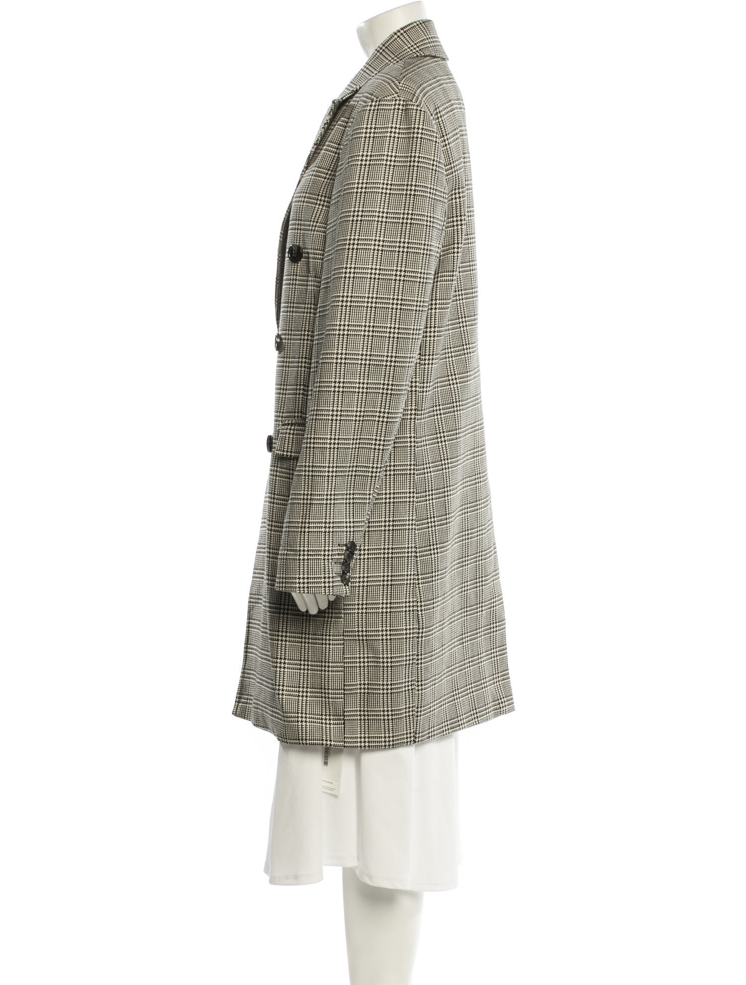 Oscar de la Renta Tweed Pattern Faux Fur Coat